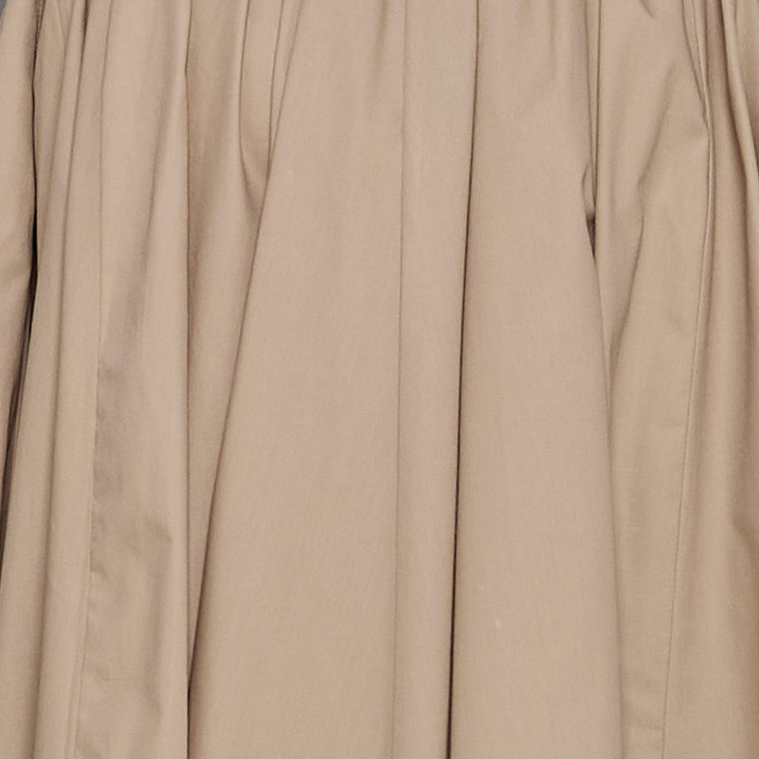 Midi Cotton A-line Skirt with Semi-Elasticated Waist-women-clothing-bottoms-skirts-image-2
