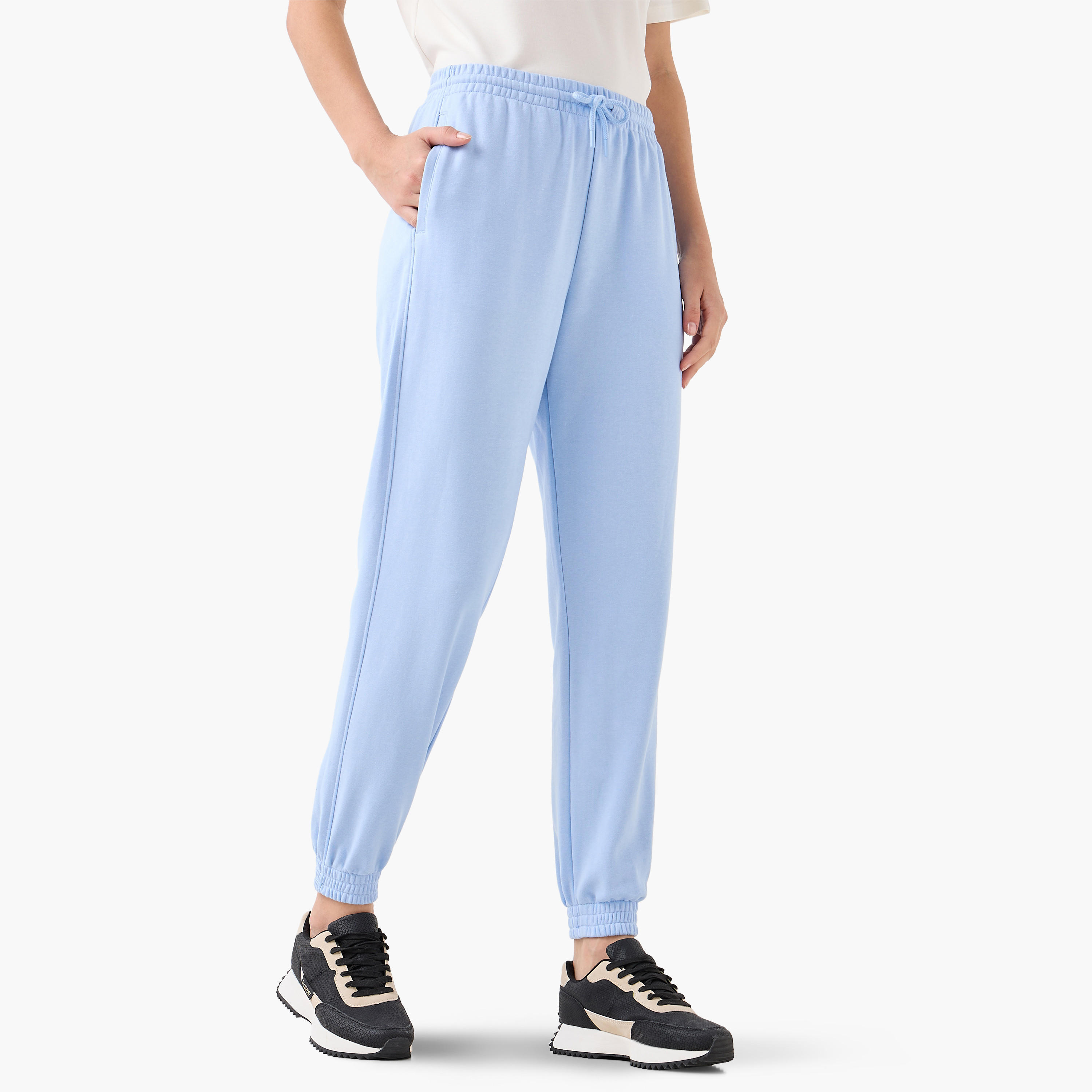 بنطلون رياضي بخصر مرن وجيوب-women-clothing-bottoms-joggers-image-2