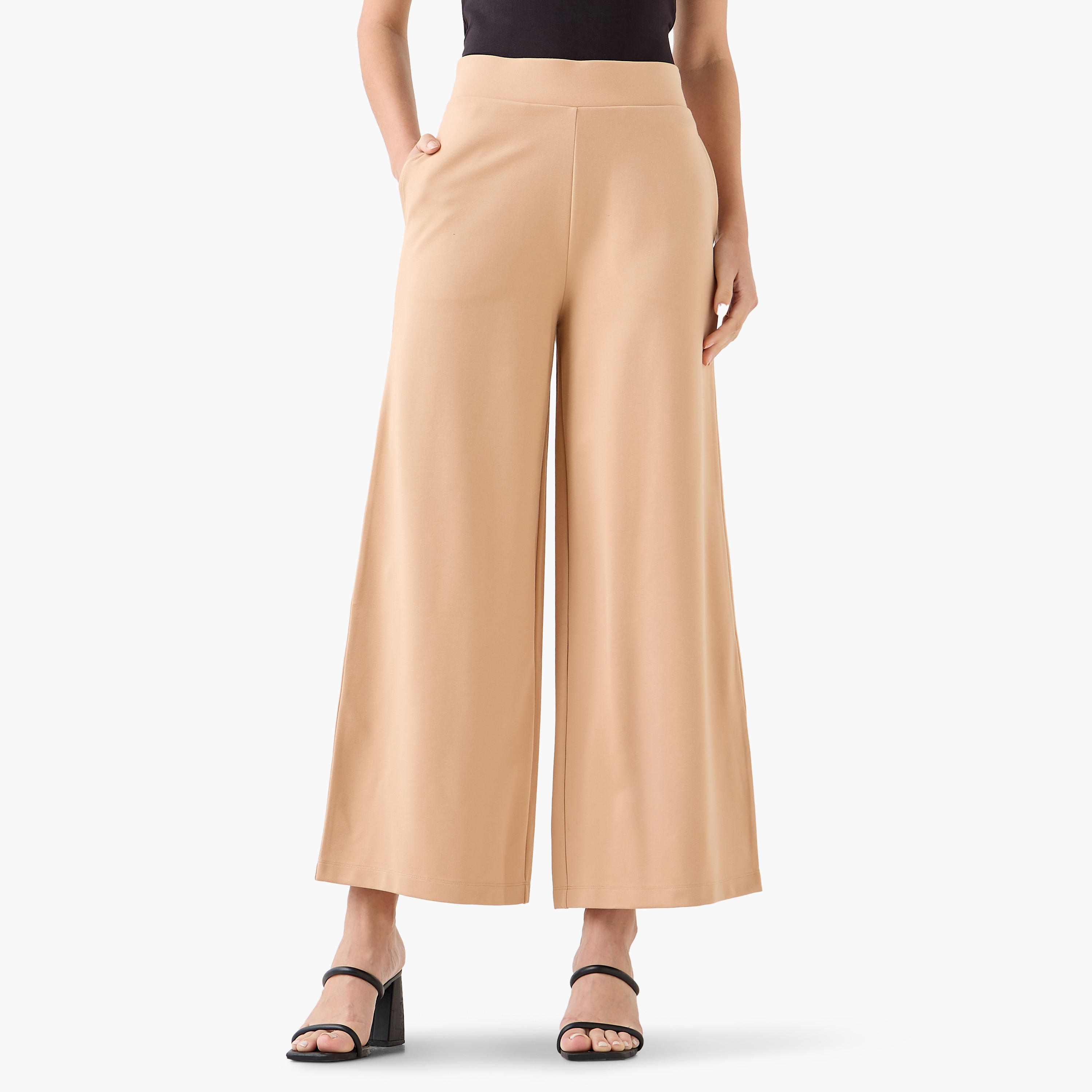 Flexi Waist Wide Leg Pants-women-clothing-bottoms-trousers-image-2