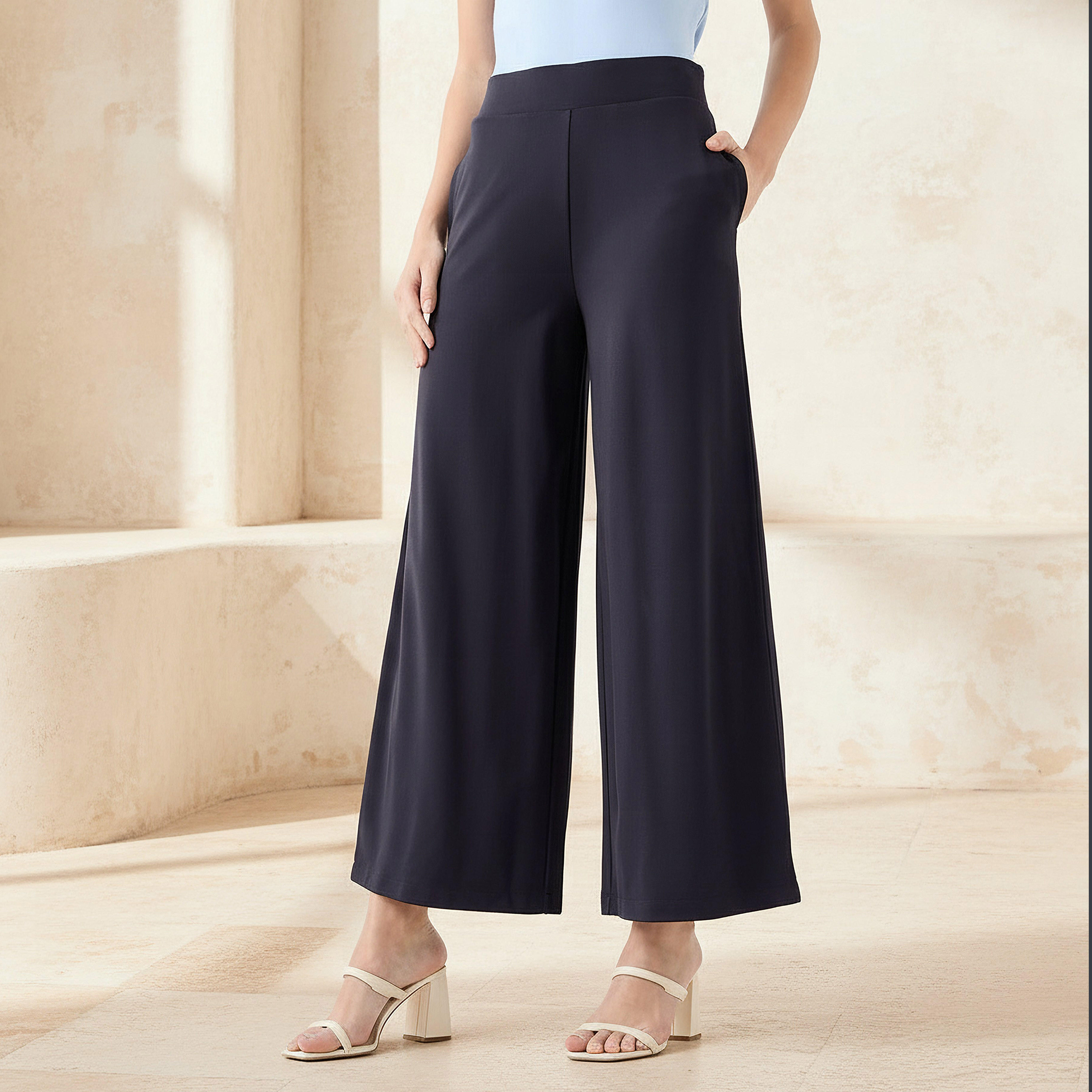 Flexi Waist Wide Leg Pants-women-clothing-bottoms-trousers-image-1
