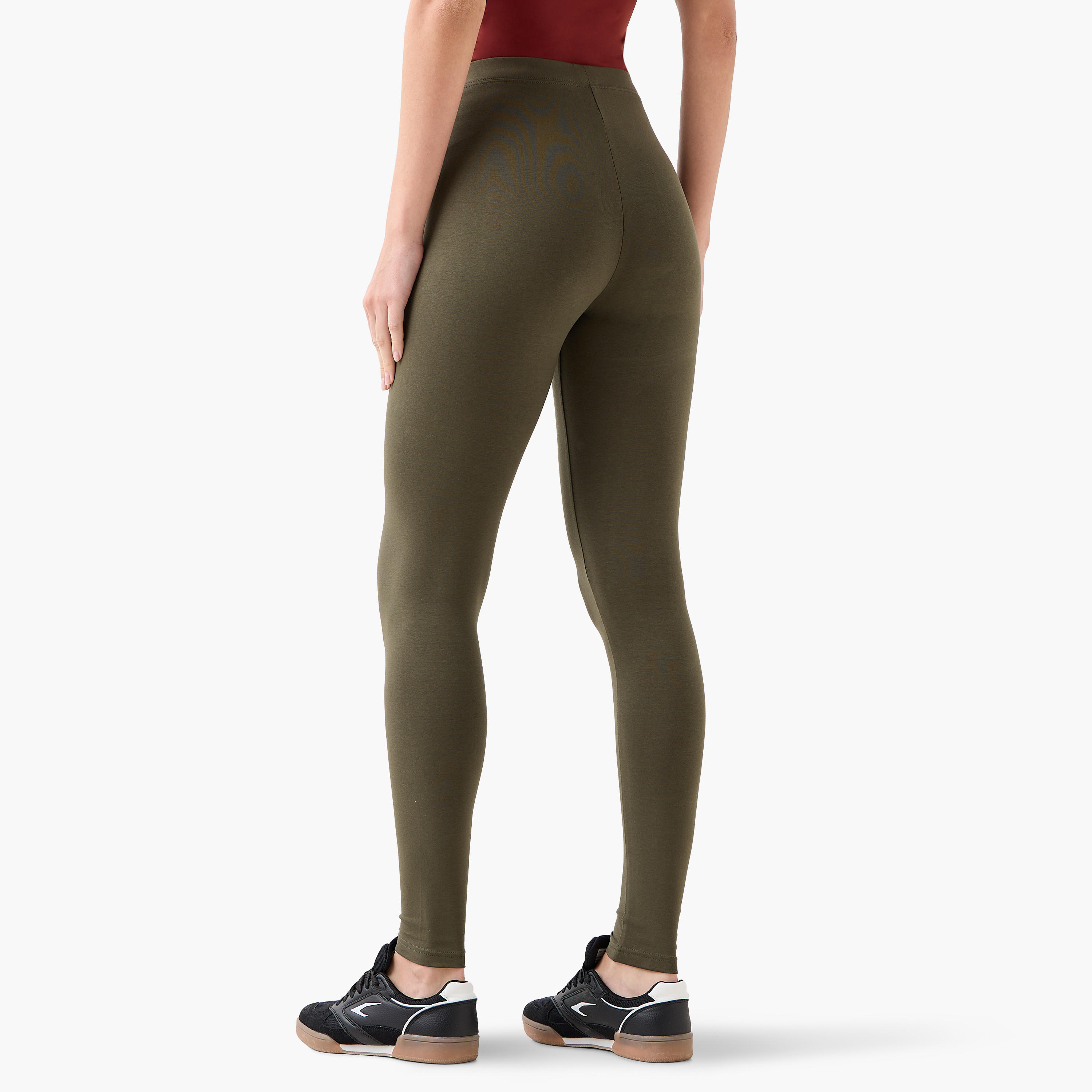 بنطلون ليقنز بخصر مرتفع وطول كامل-women-clothing-bottoms-leggings-image-1