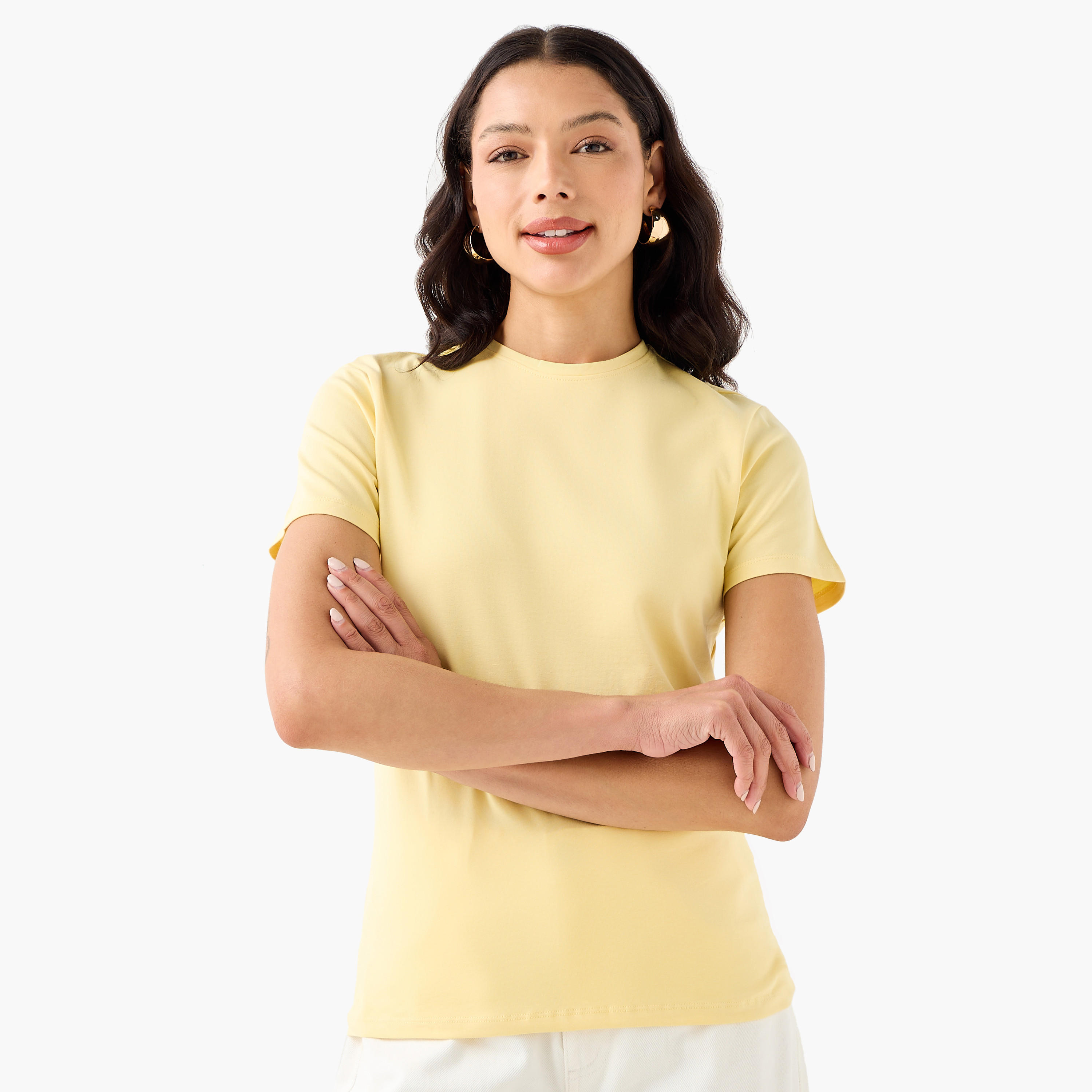Slim Fit T-shirt with Crew Neck-women-clothing-tshirts-image-1