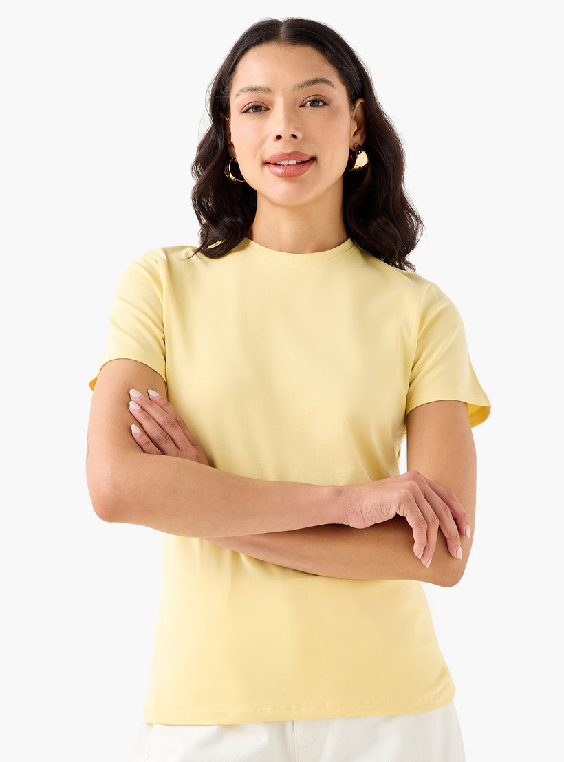 Slim Fit T-shirt with Crew Neck-women-clothing-tshirts-image-1
