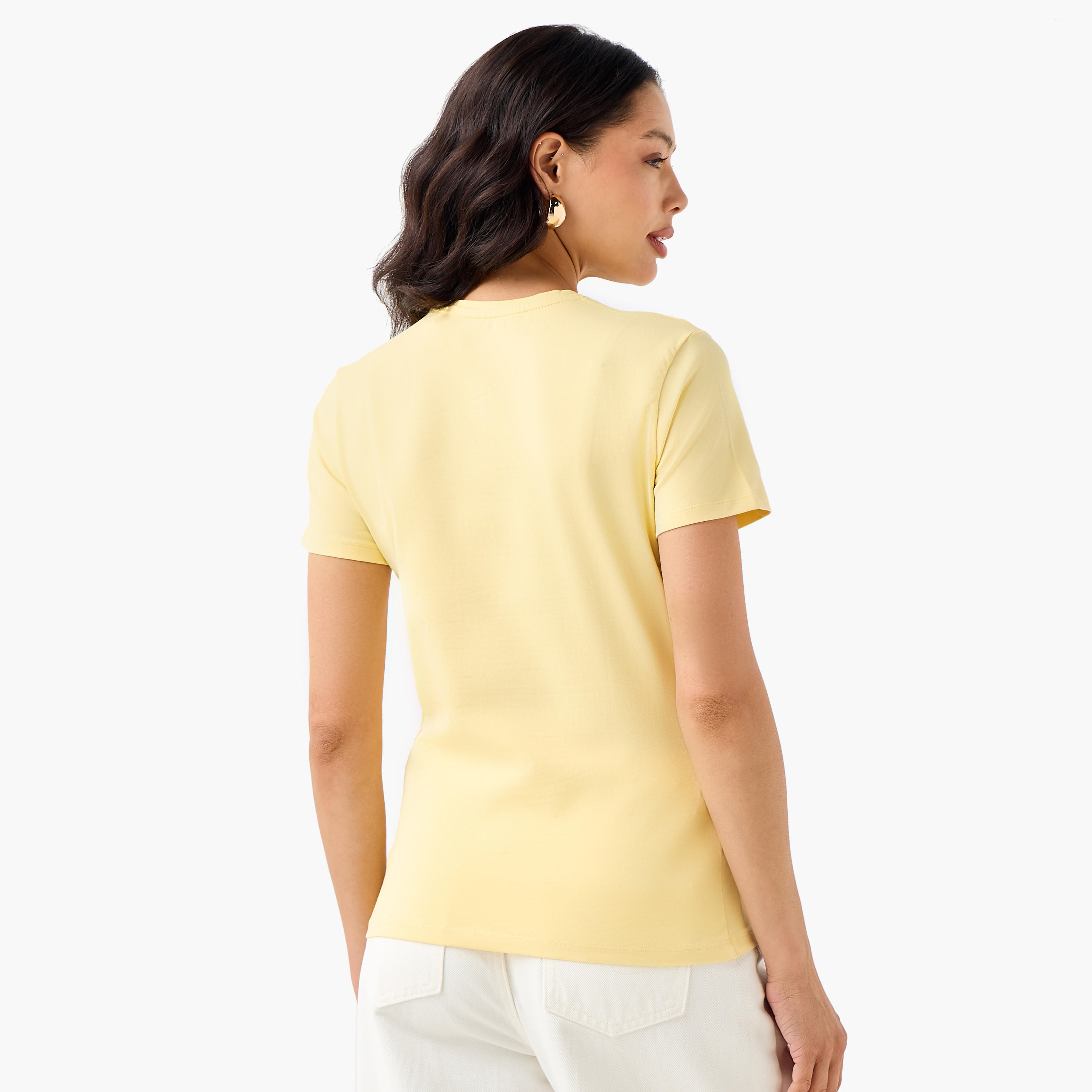 Slim Fit T-shirt with Crew Neck-women-clothing-tshirts-image-4