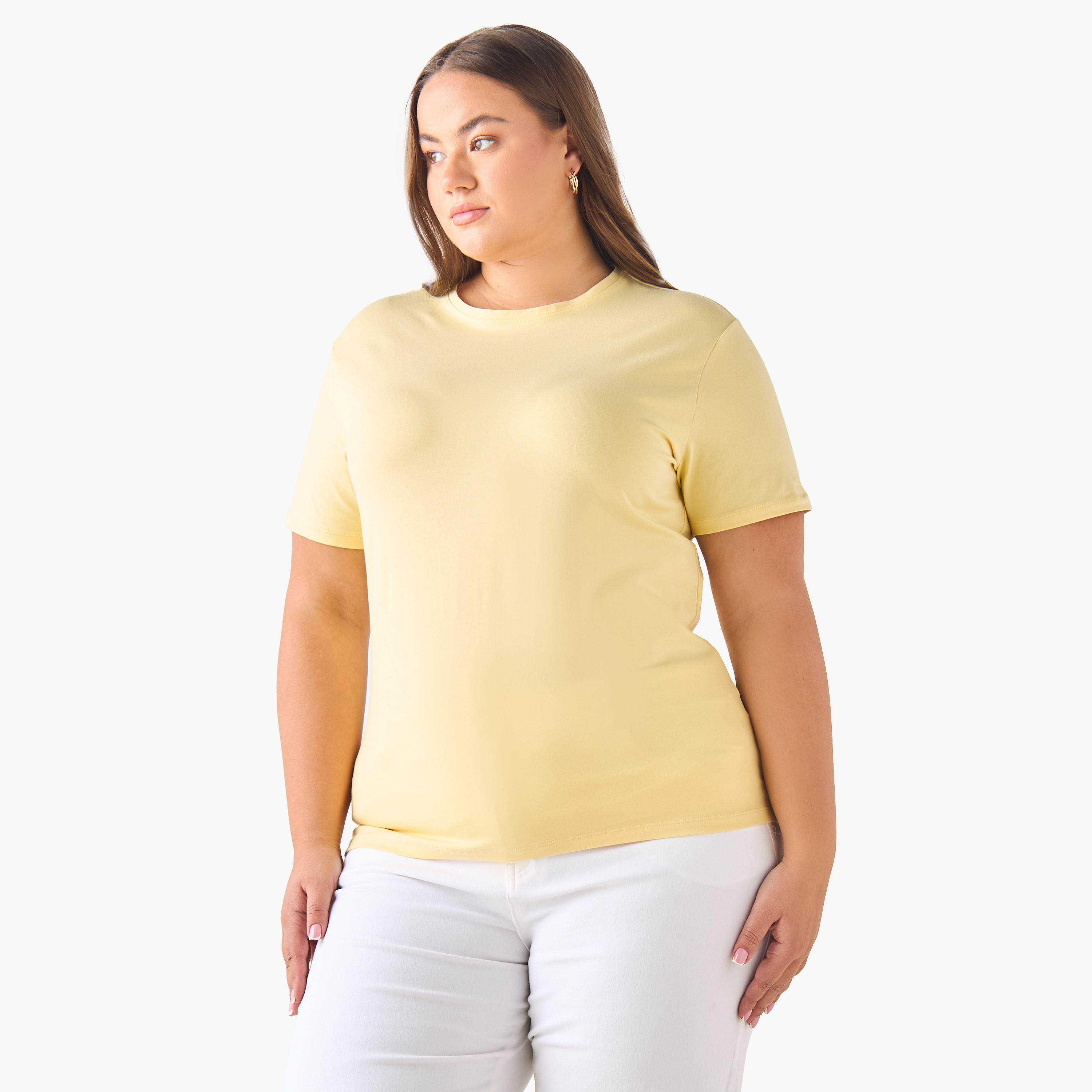 Slim Fit T-shirt with Crew Neck-women-clothing-tshirts-image-2