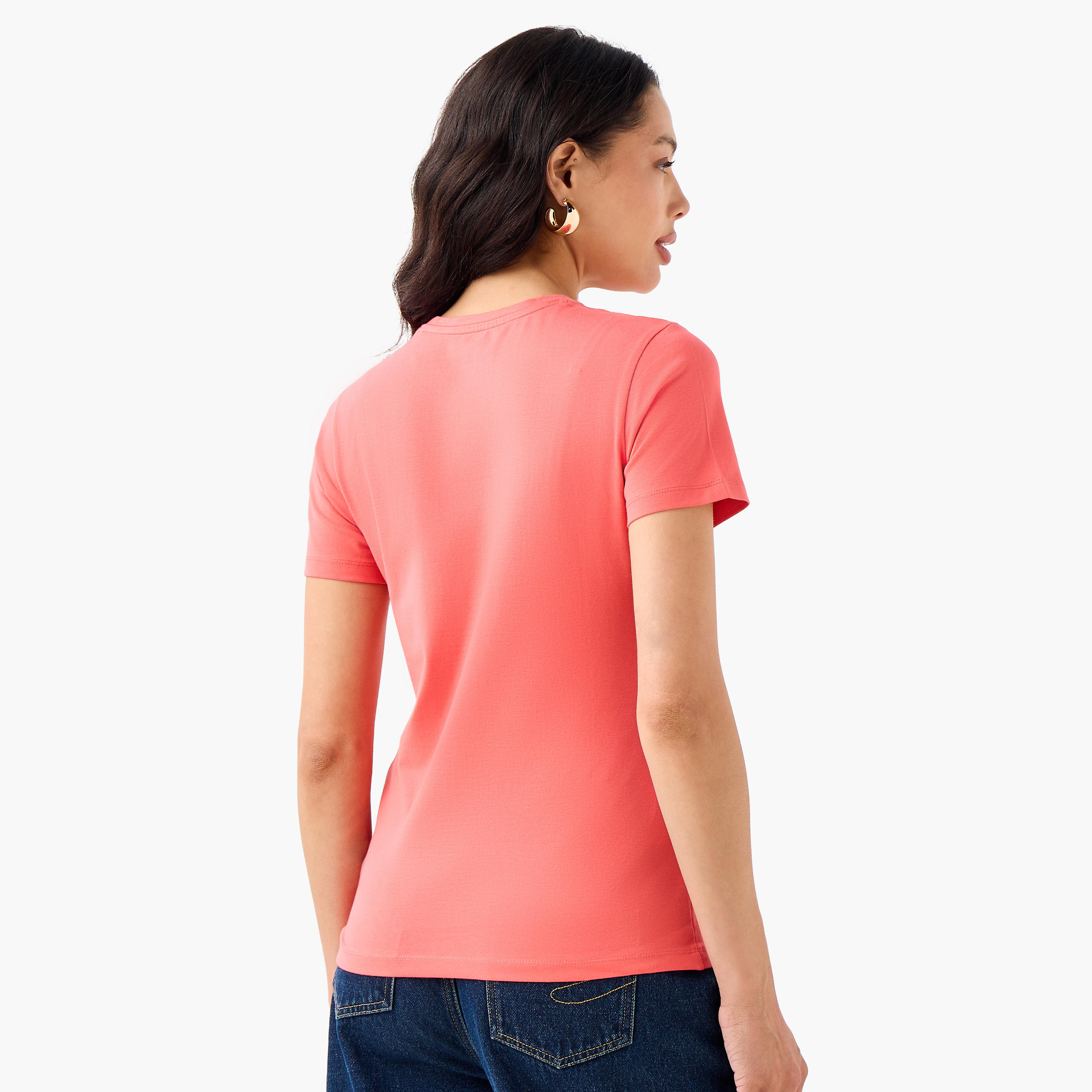 Slim Fit T-shirt with Crew Neck-women-clothing-tshirts-image-5