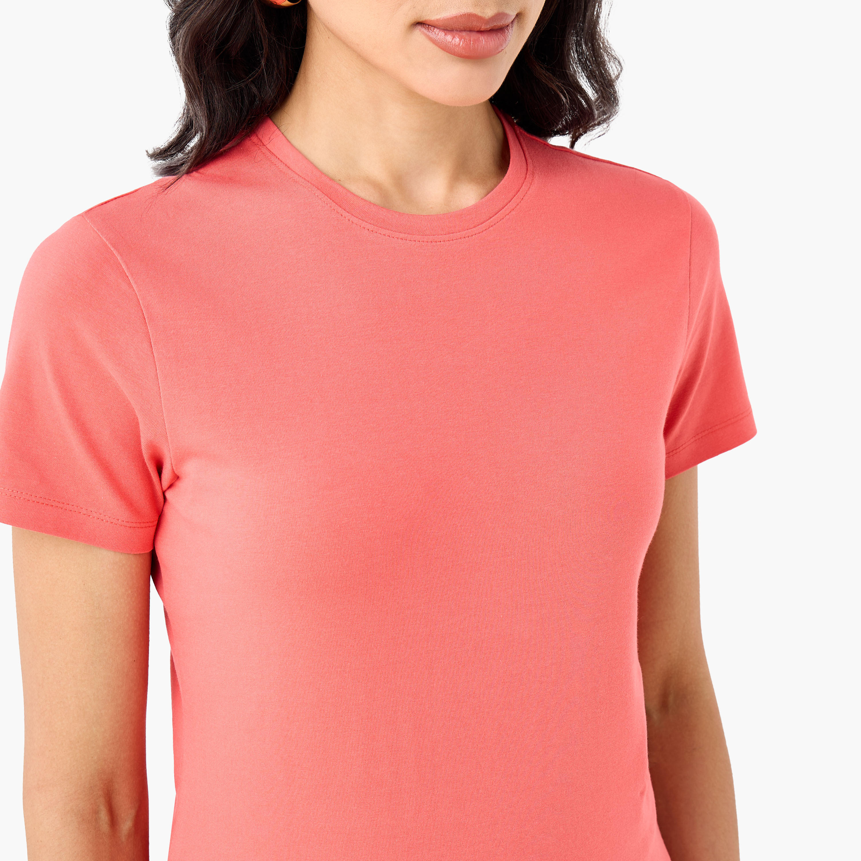 Slim Fit T-shirt with Crew Neck-women-clothing-tshirts-image-6