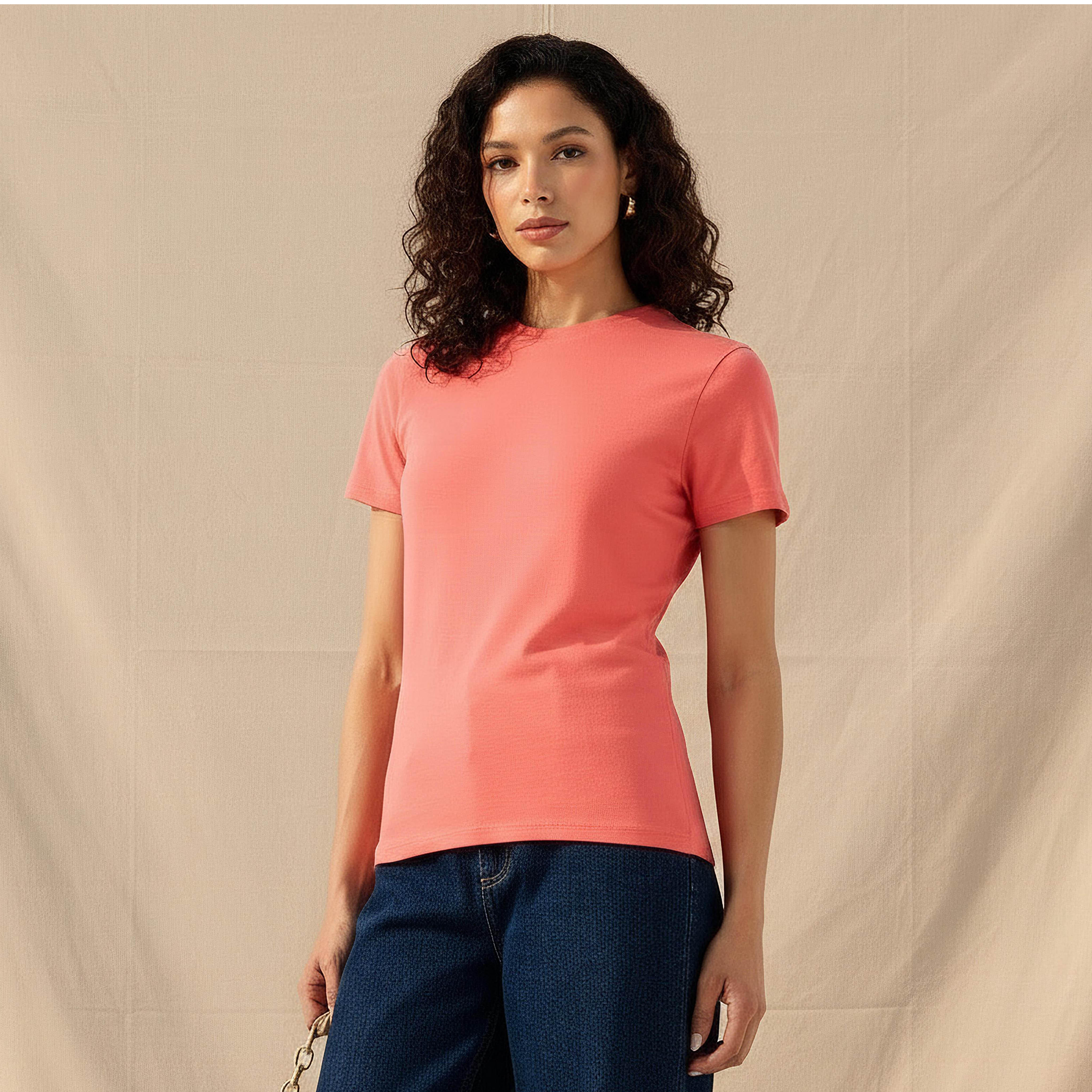 Slim Fit T-shirt with Crew Neck-women-clothing-tshirts-image-1