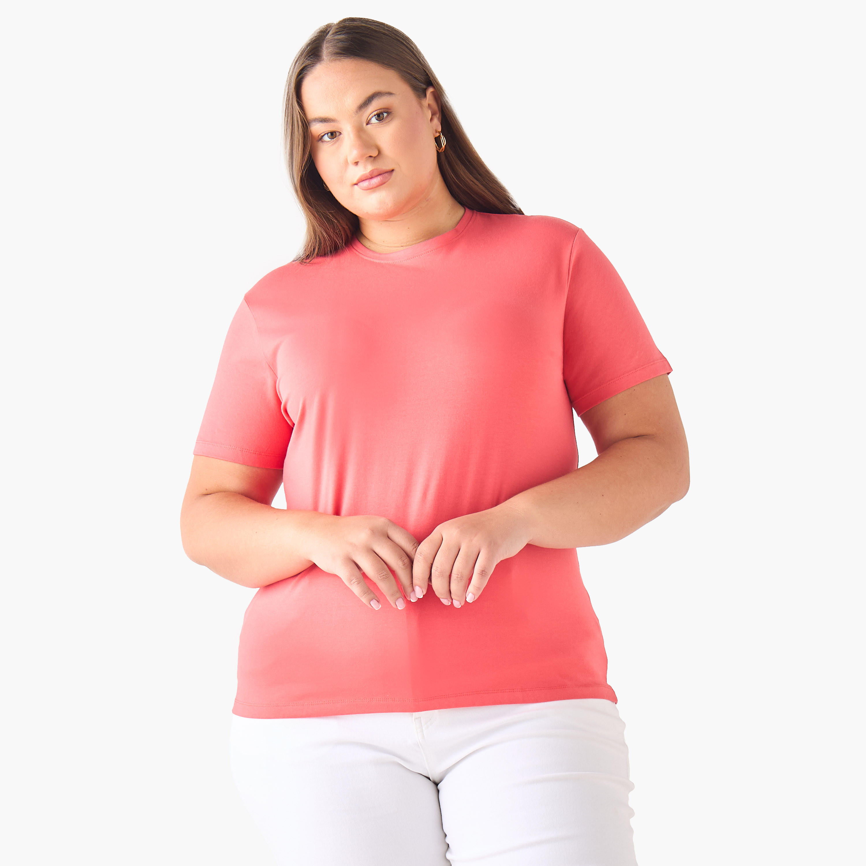 Slim Fit T-shirt with Crew Neck-women-clothing-tshirts-image-2
