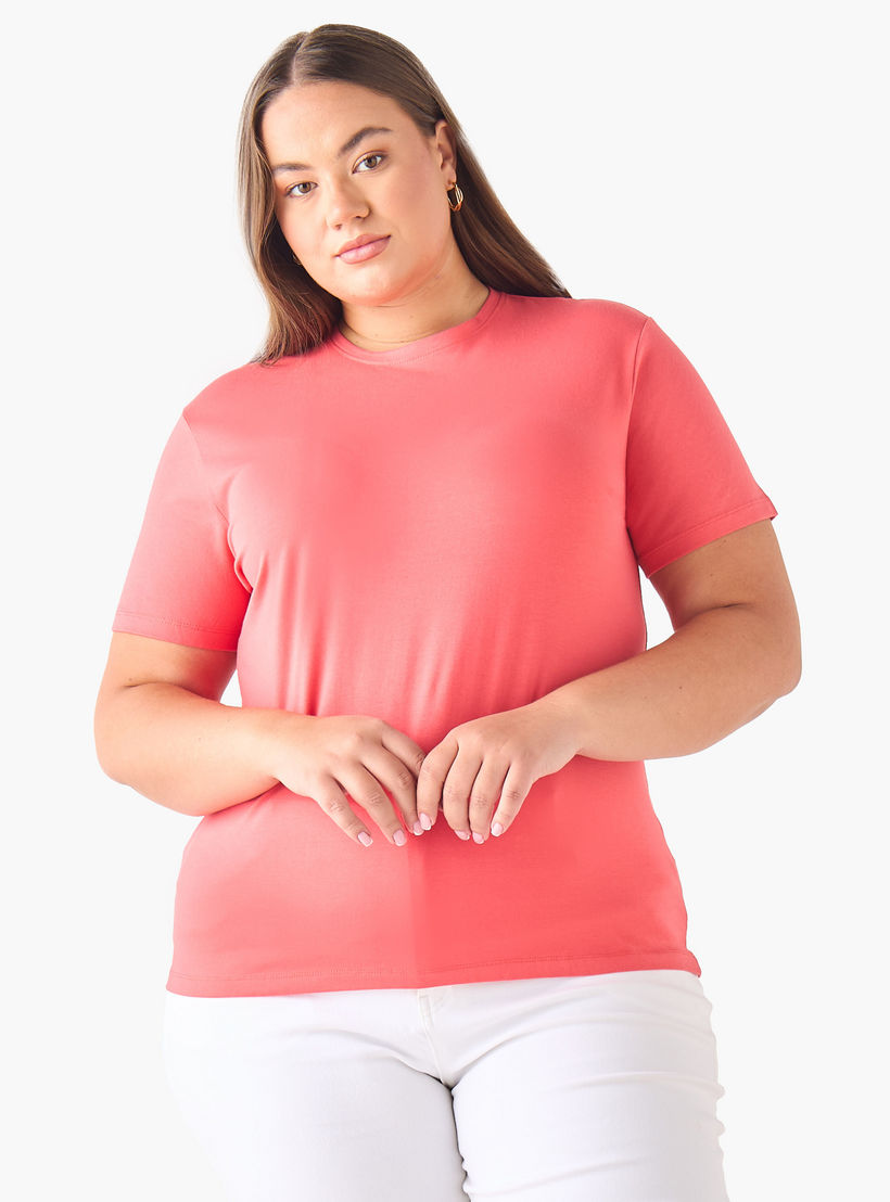 Slim Fit T-shirt with Crew Neck-women-clothing-tshirts-image-2