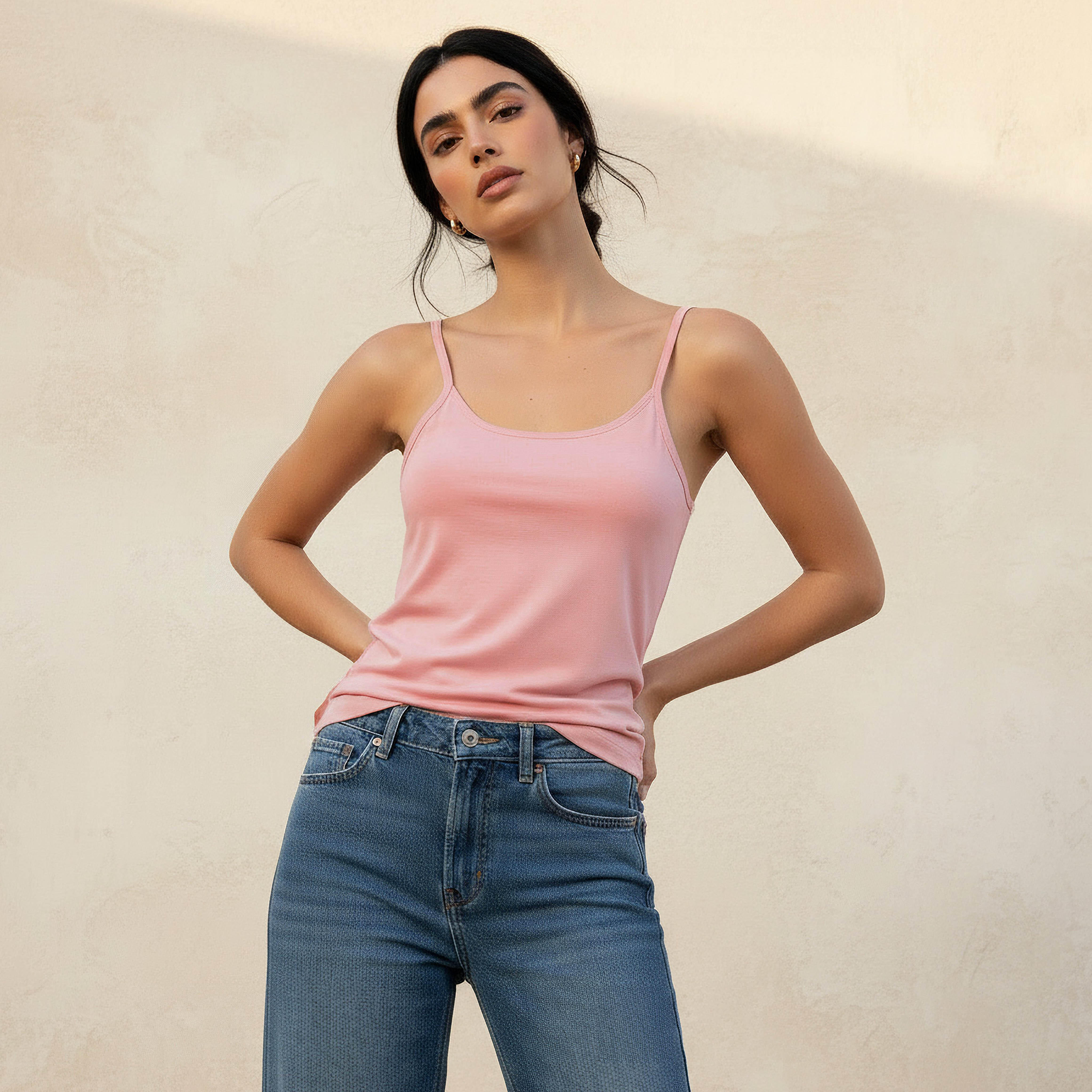 Slim Fit Tank Top with Spaghetti Straps-women-clothing-tshirts-image-1