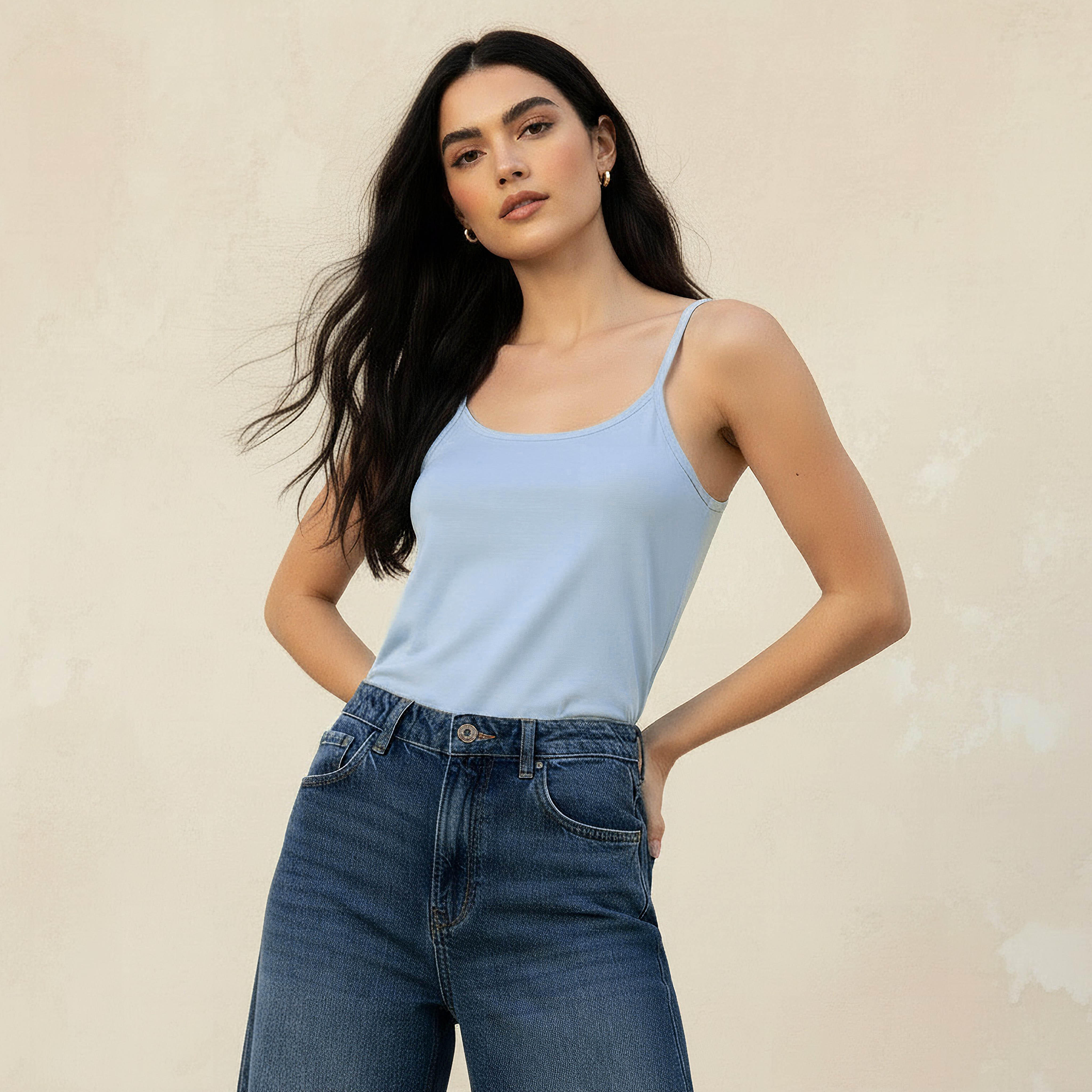 بلوزة تانك بقصة سليم وحمالات رفيعة-women-clothing-tshirts-image-5