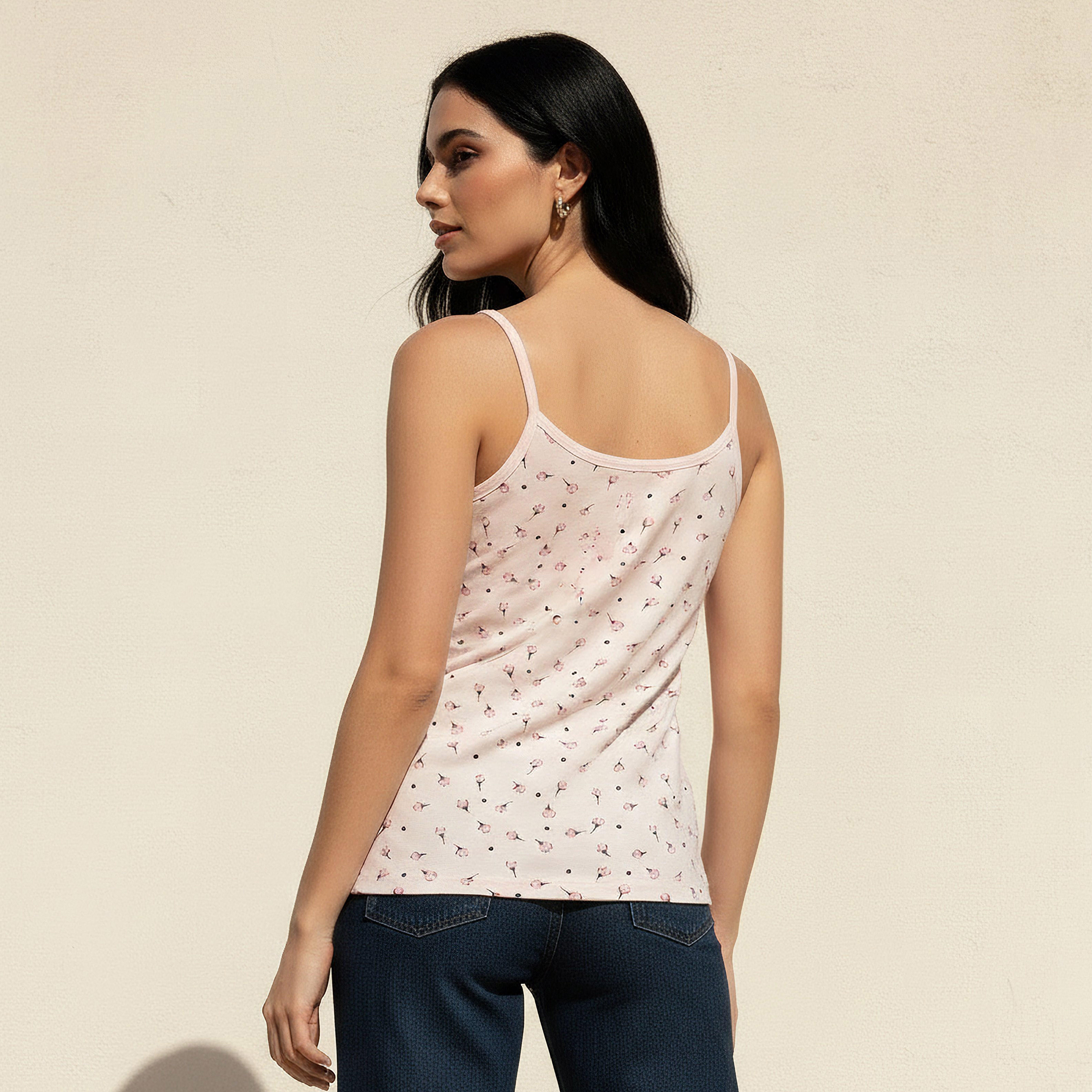 Slim Fit Strappy Top with Floral Print-women-clothing-tshirts-image-4