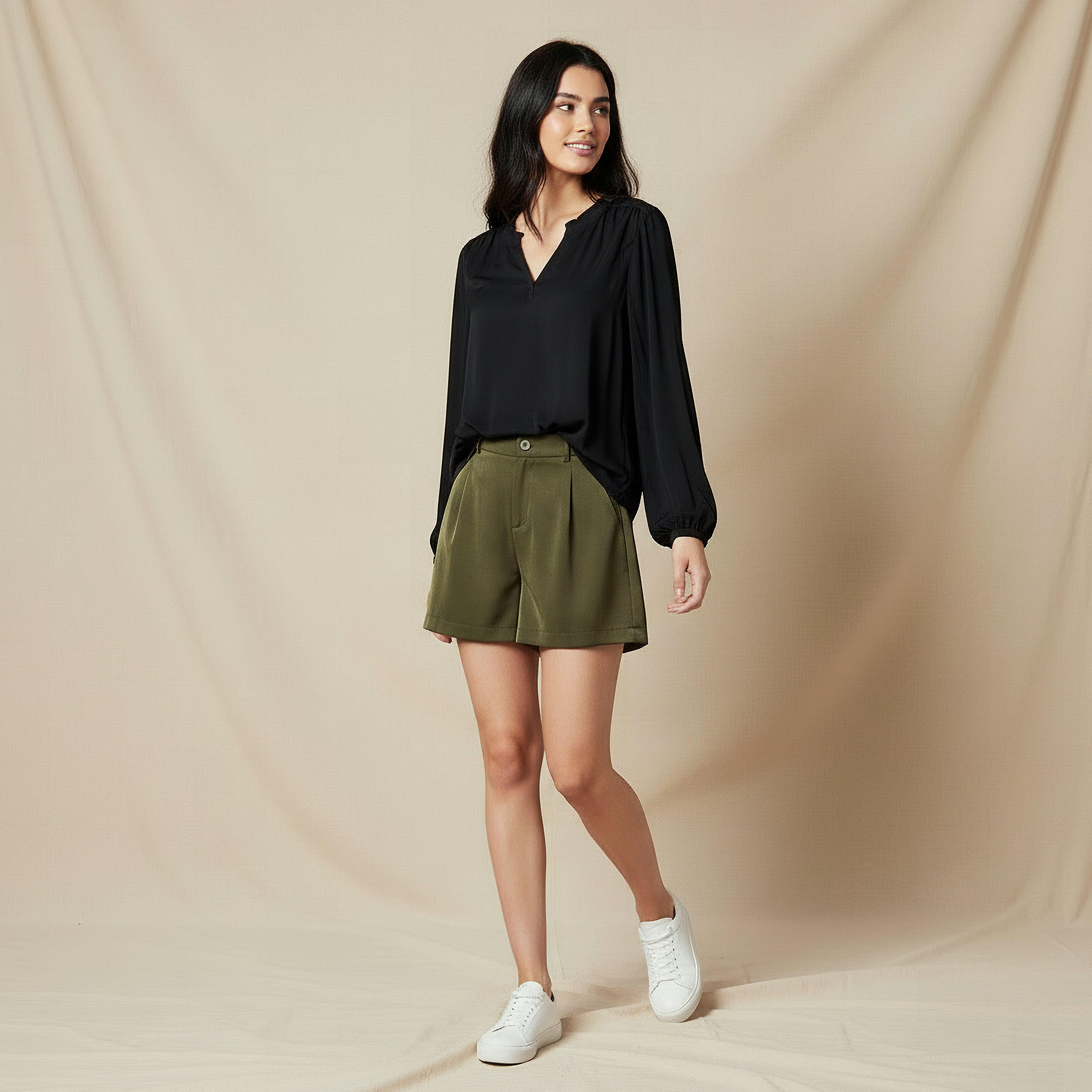 بلوزة فيسكوز بياقة ماندارين-women-clothing-shirtsandblouses-blouses-image-3