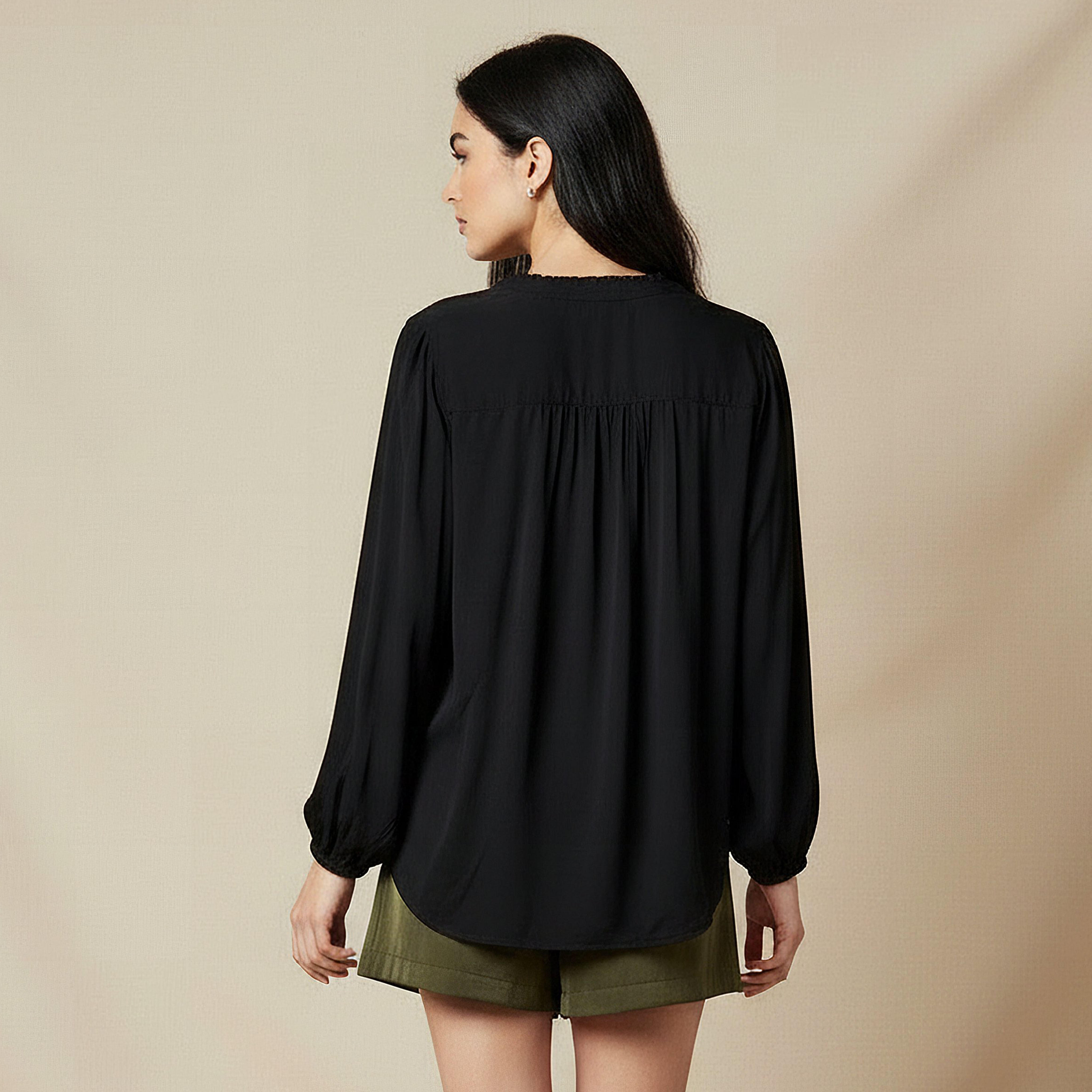 بلوزة فيسكوز بياقة ماندارين-women-clothing-shirtsandblouses-blouses-image-4