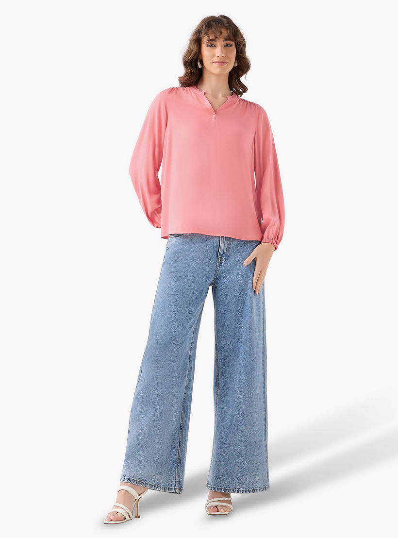بلوزة فيسكوز بياقة ماندارين-women-clothing-shirtsandblouses-blouses-image-4