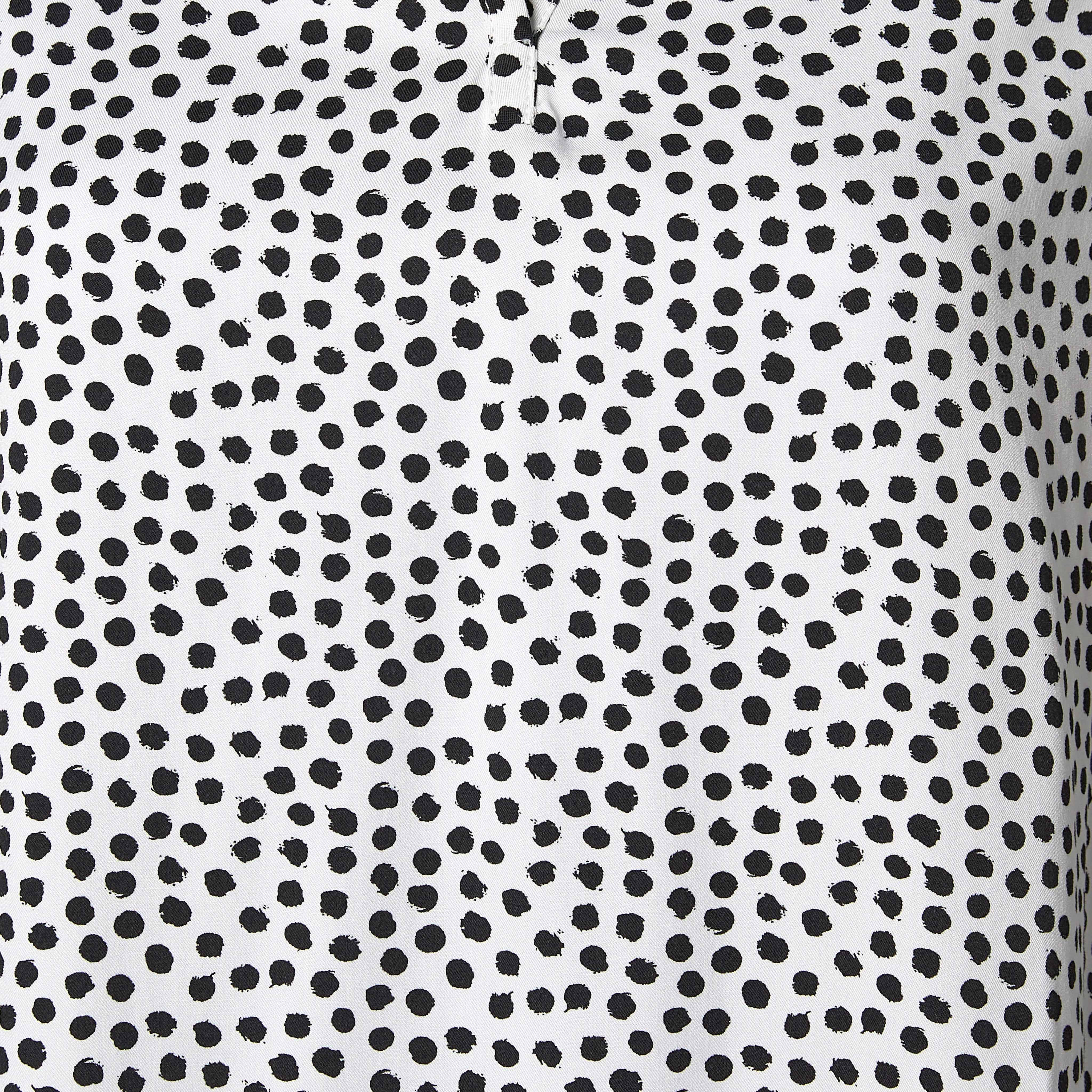 Mandarin Neck Top with Polka Dot Print-women-clothing-shirtsandblouses-blouses-image-2