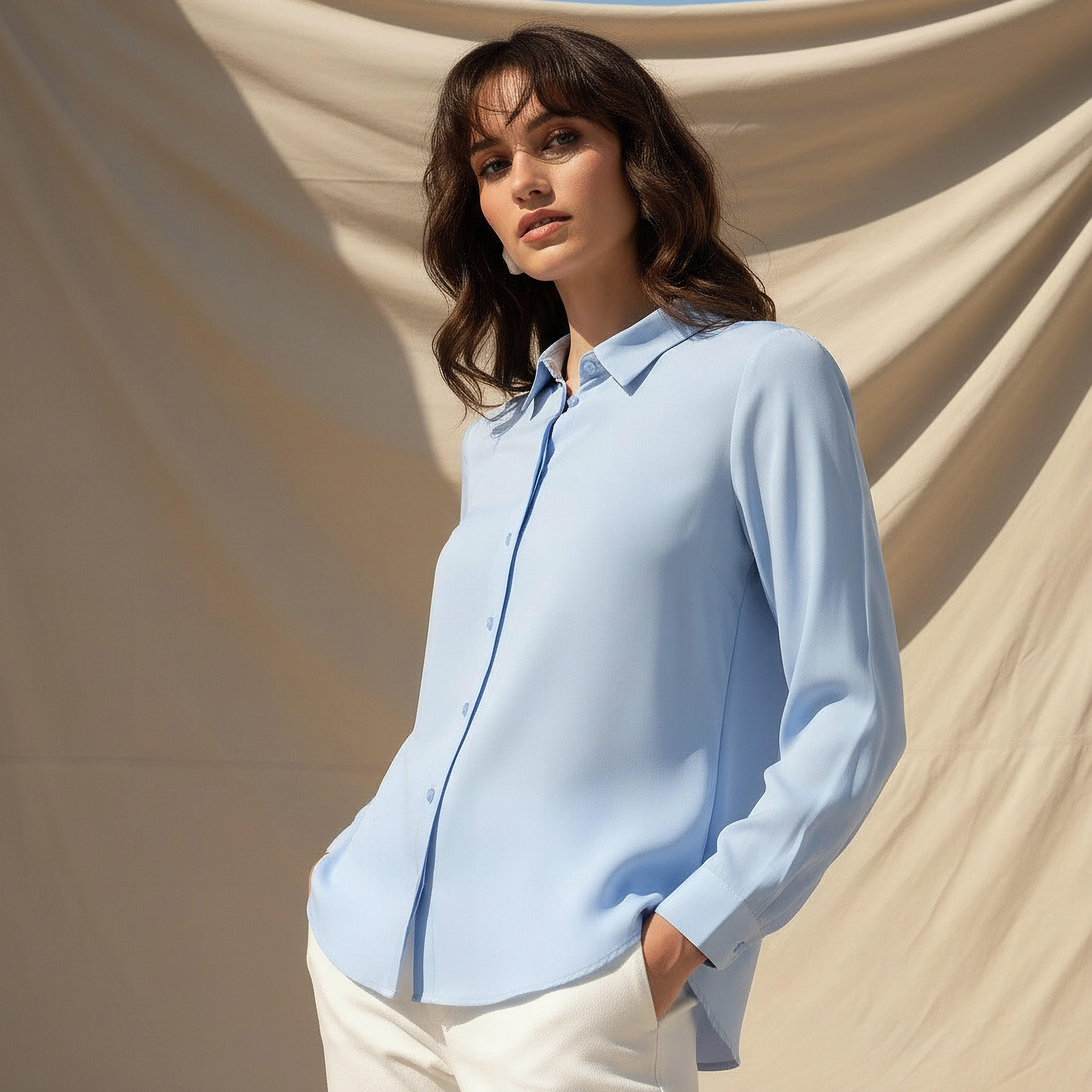 Viscose Shirt with Long Sleeves-women-clothing-shirtsandblouses-shirts-image-1