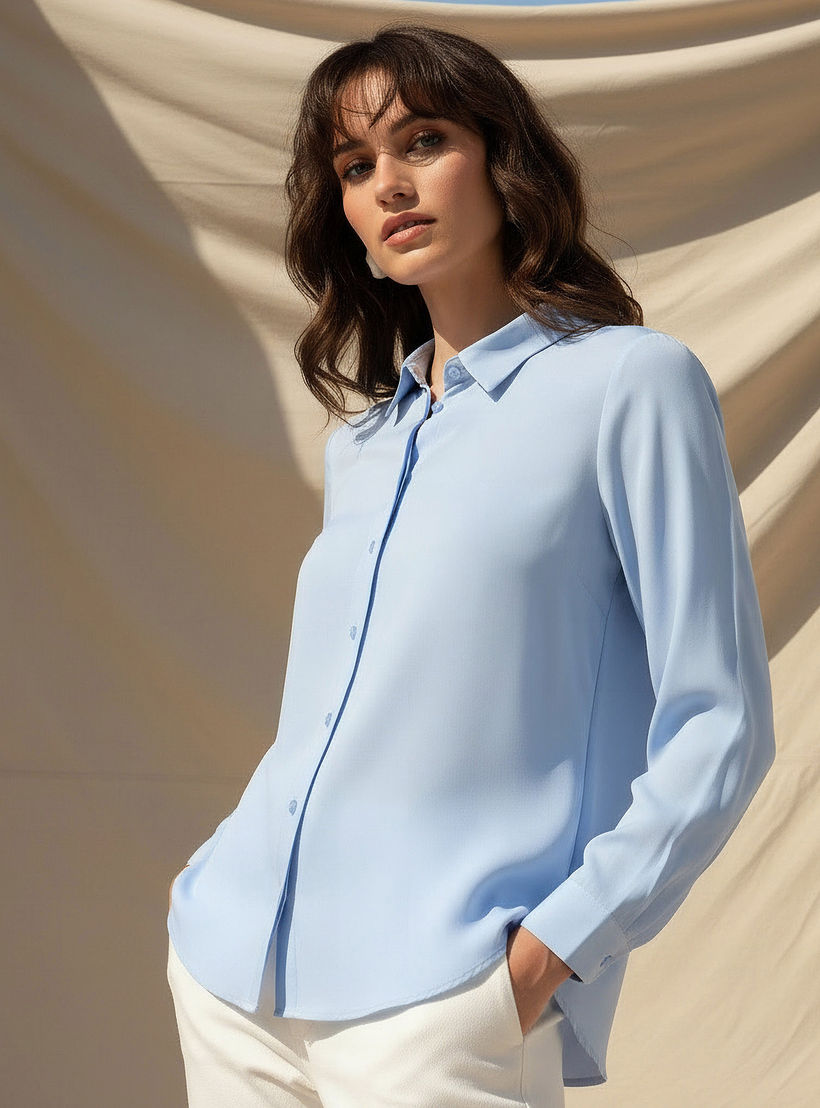 Viscose Shirt with Long Sleeves-women-clothing-shirtsandblouses-shirts-image-1