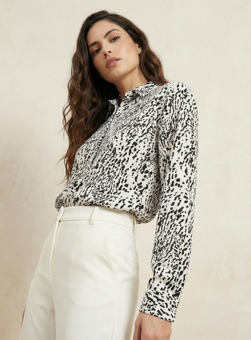 قميص فيسكوز بطبعات حيوانات-women-clothing-shirtsandblouses-shirts-image-1