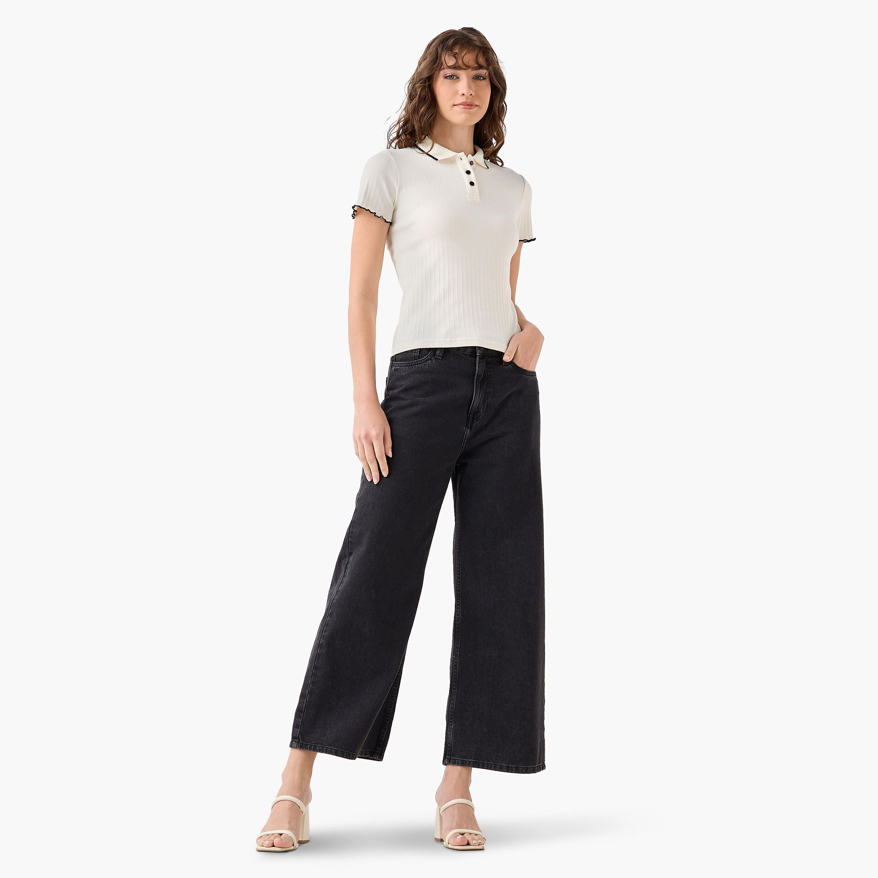 Polo T-shirt with Tipping Detail-women-clothing-tshirts-image-3