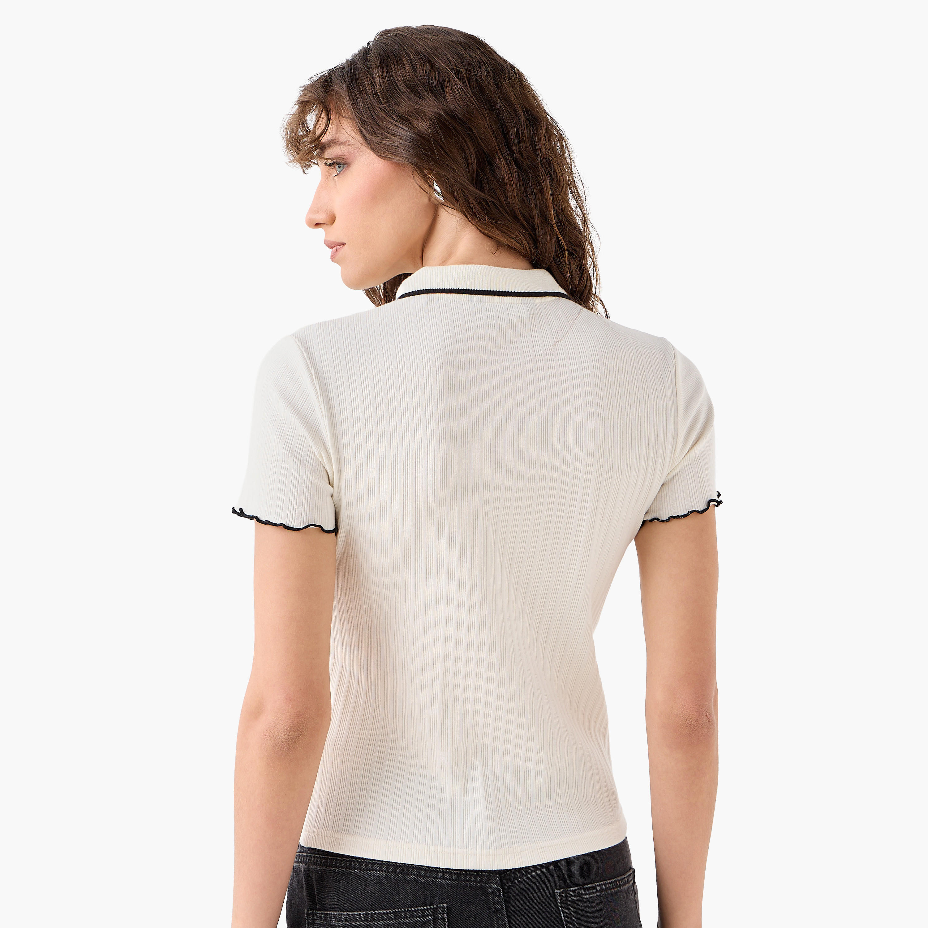 Polo T-shirt with Tipping Detail-women-clothing-tshirts-image-5