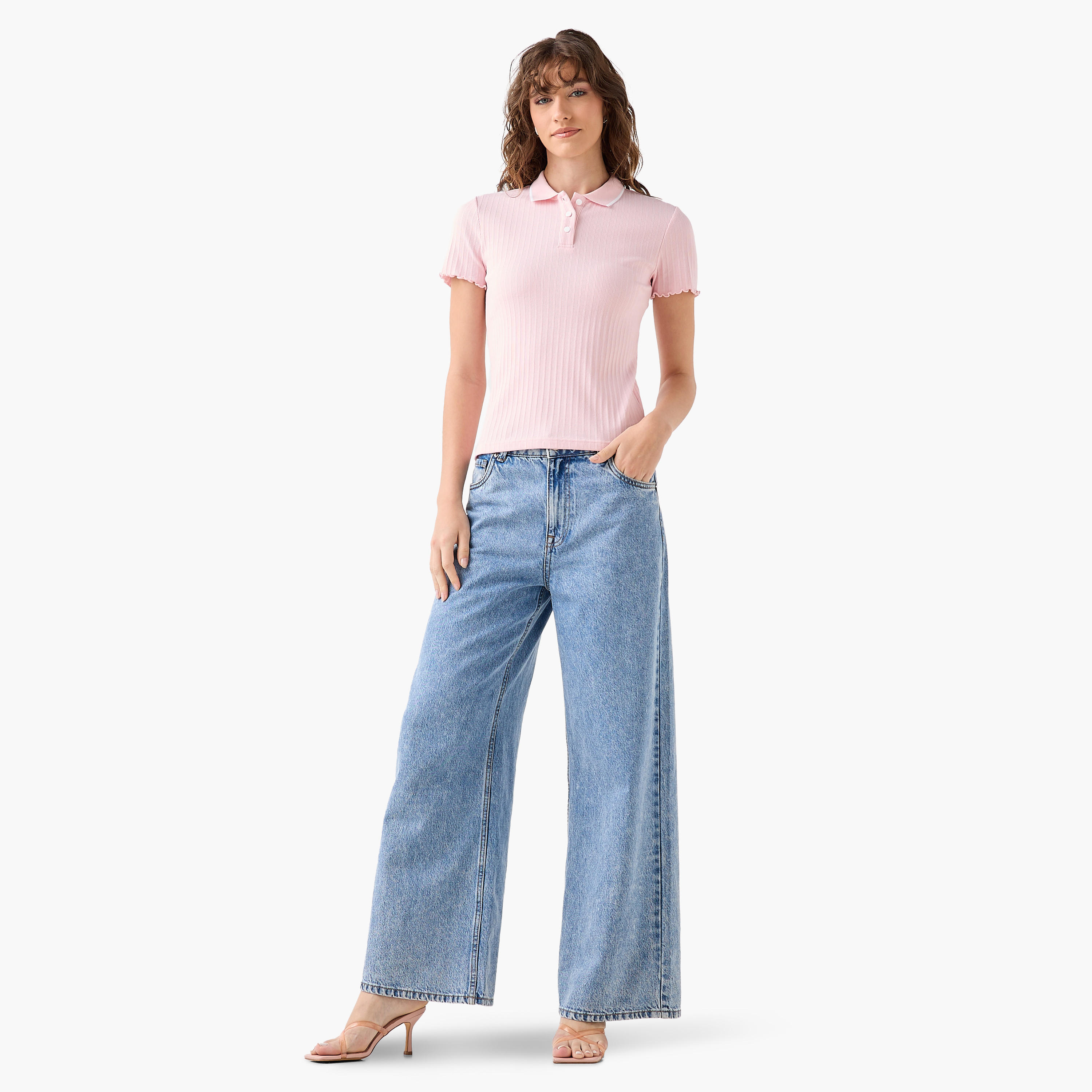 Polo T-shirt with Tipping Detail-women-clothing-tshirts-image-3