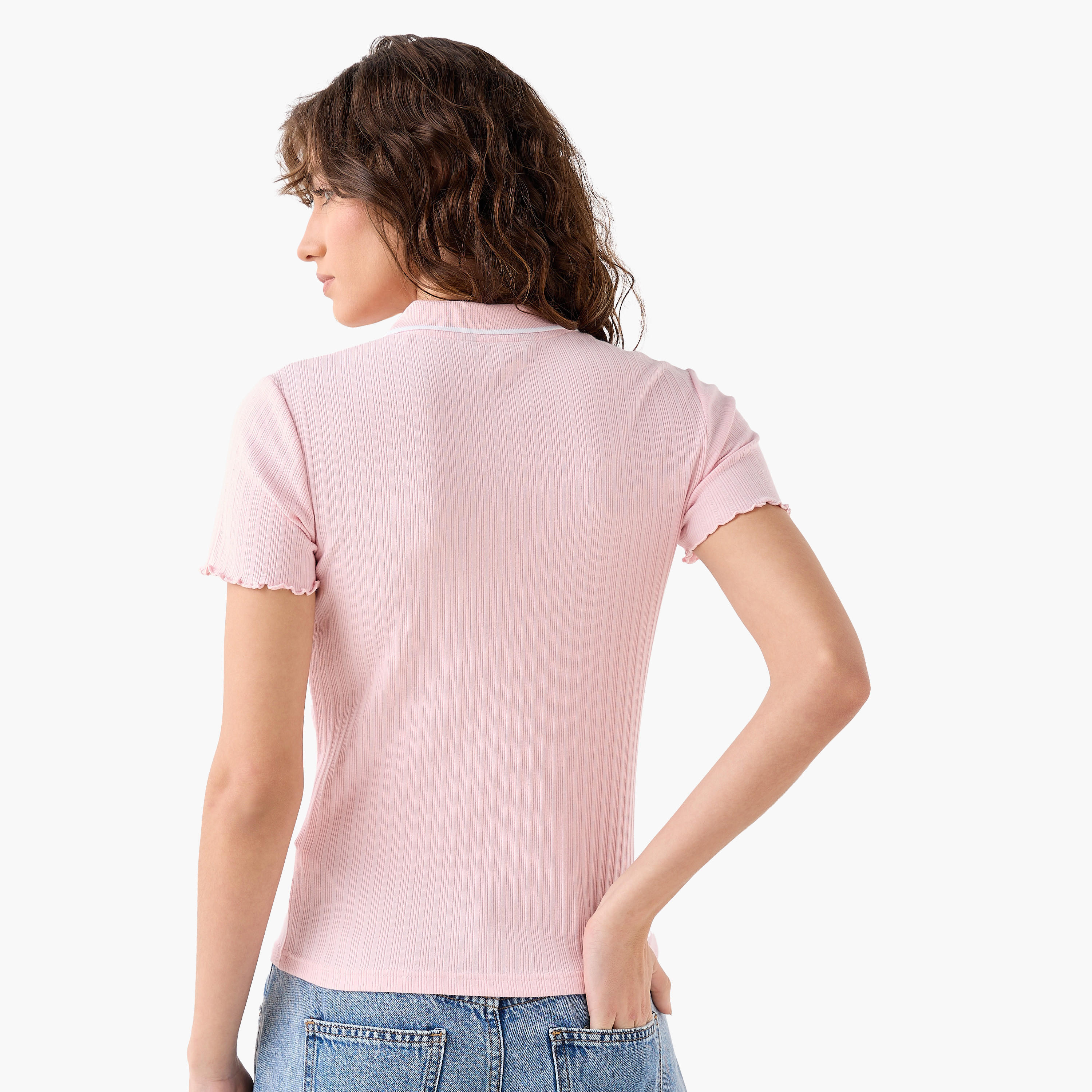 Polo T-shirt with Tipping Detail-women-clothing-tshirts-image-4
