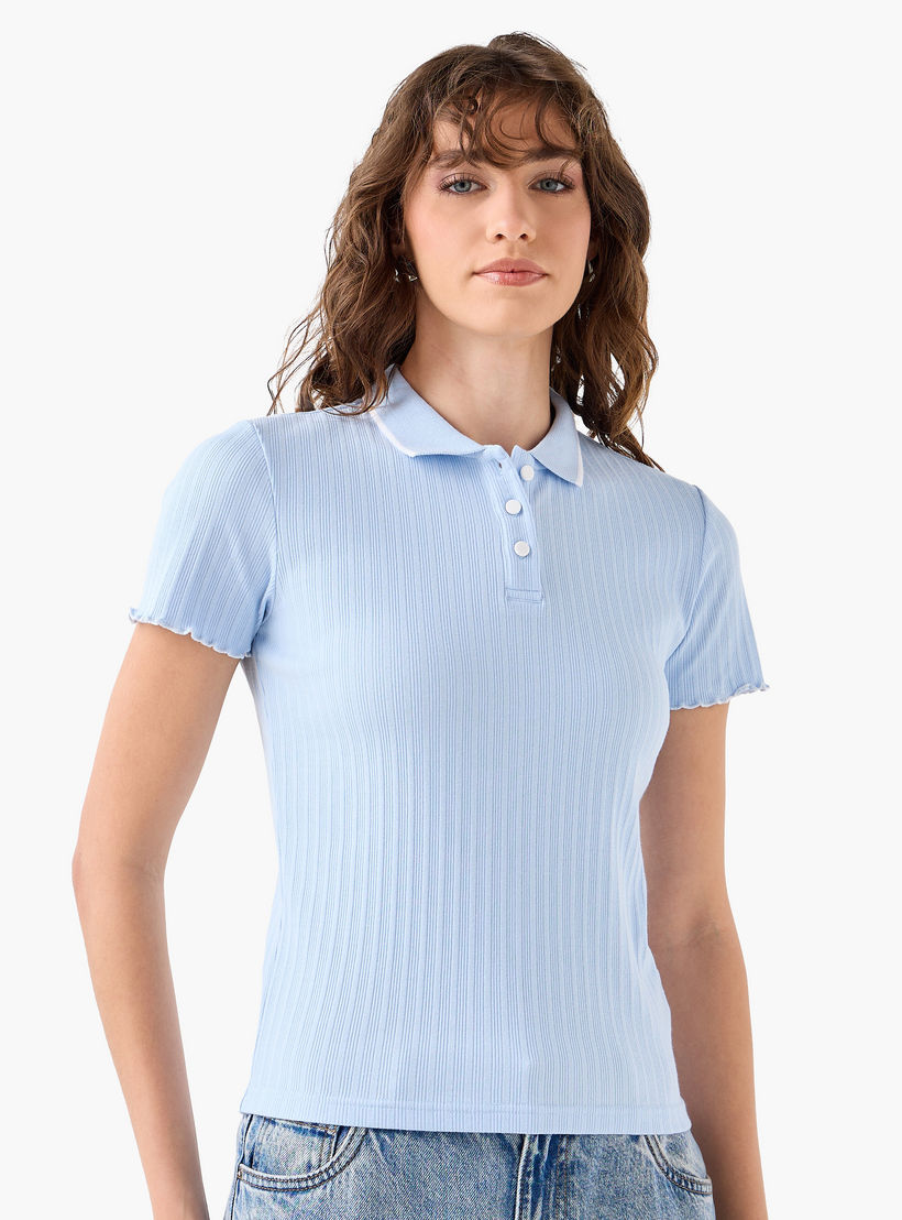 Polo T-shirt with Tipping Detail-women-clothing-tshirts-image-3