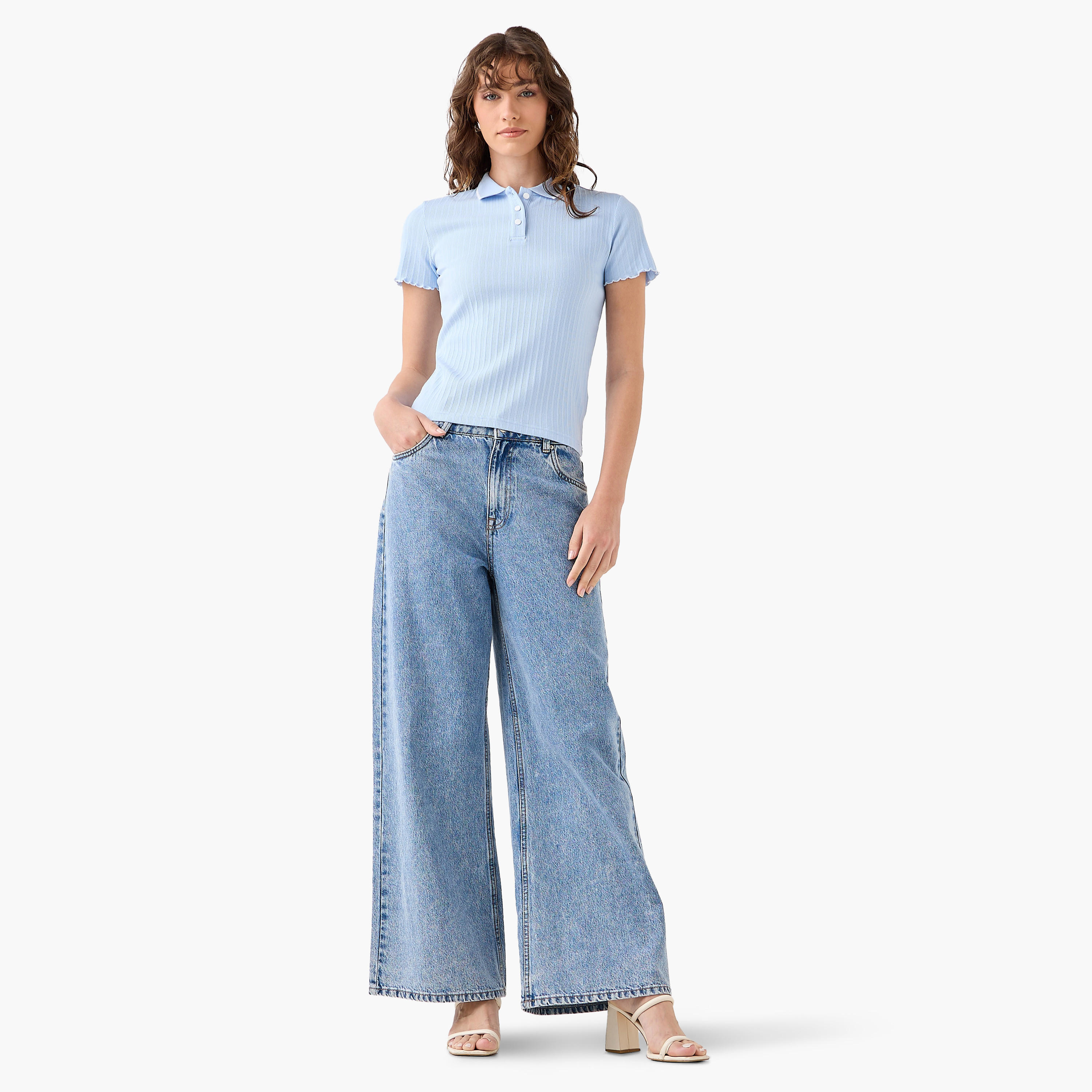 Polo T-shirt with Tipping Detail-women-clothing-tshirts-image-4