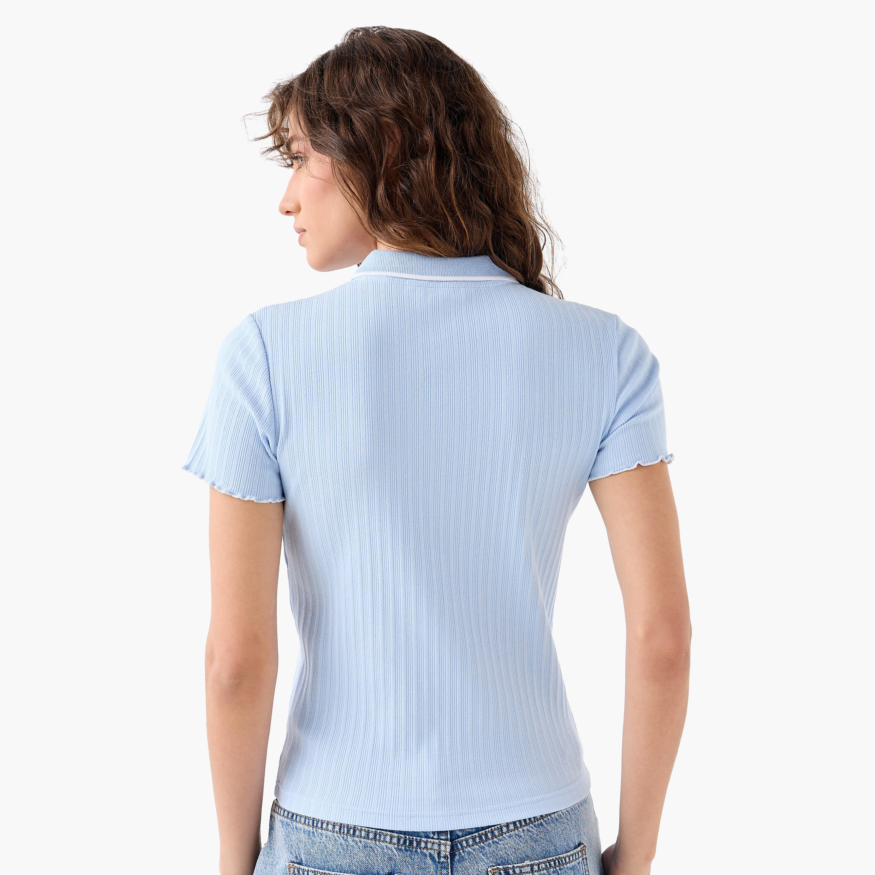 Polo T-shirt with Tipping Detail-women-clothing-tshirts-image-5