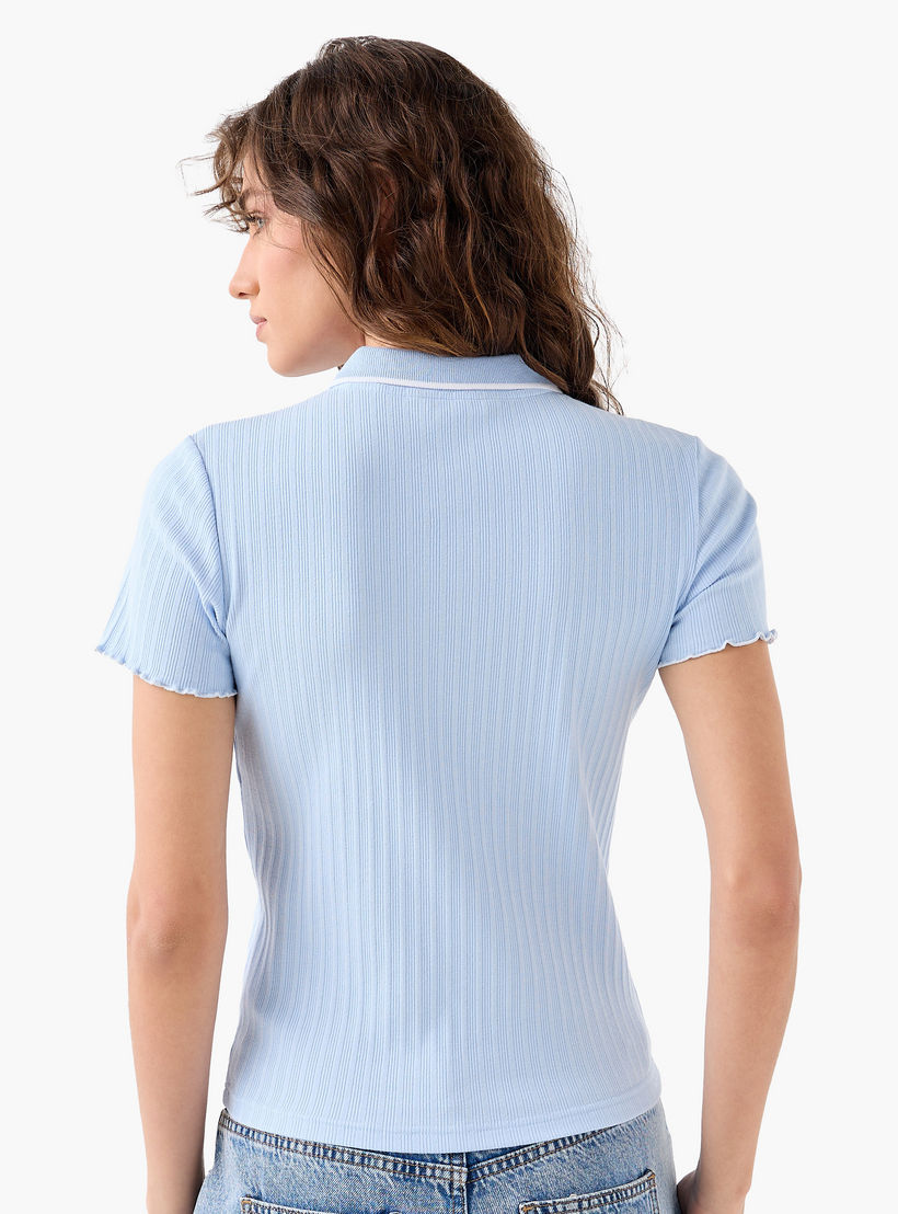 Polo T-shirt with Tipping Detail-women-clothing-tshirts-image-5