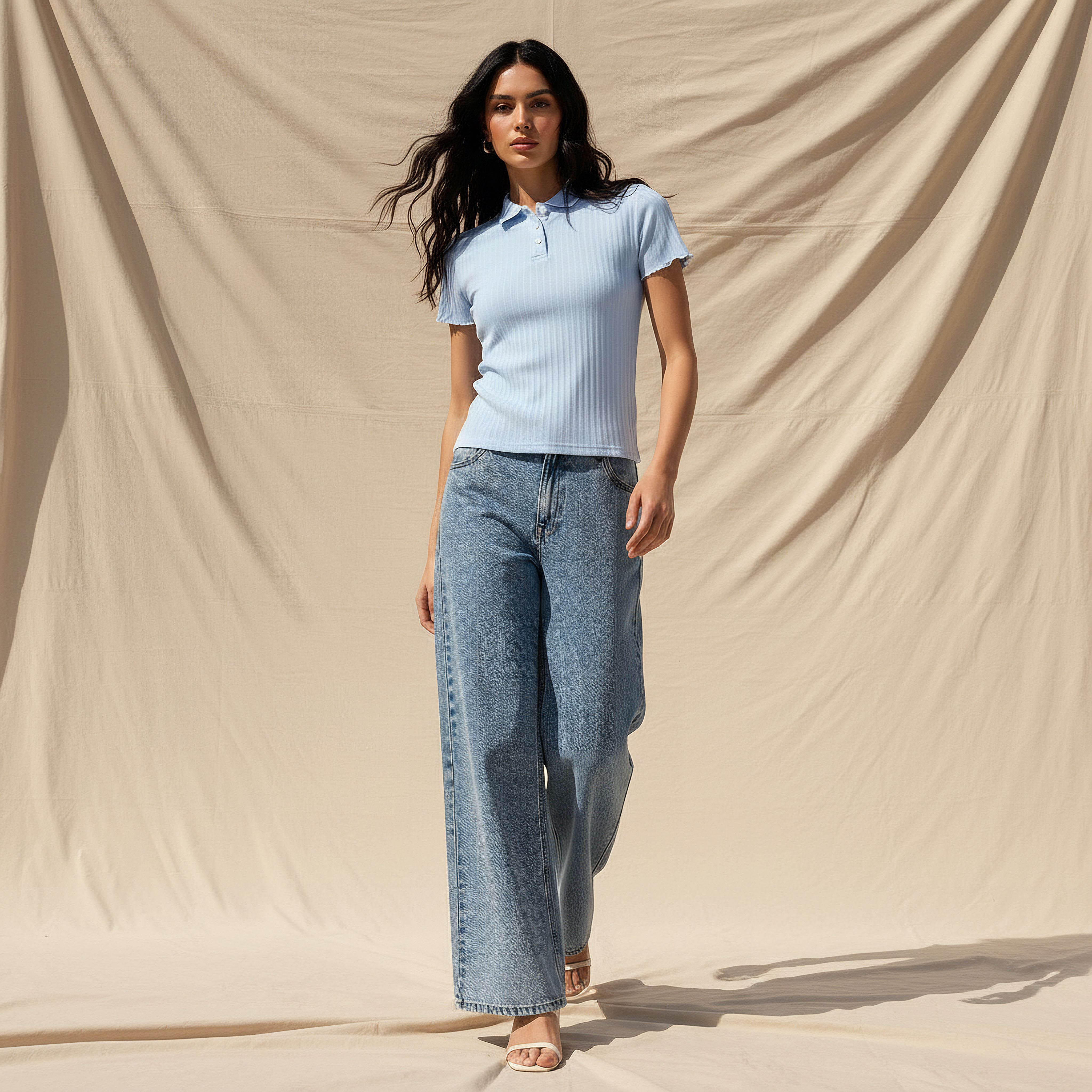 Polo T-shirt with Tipping Detail-women-clothing-tshirts-image-2