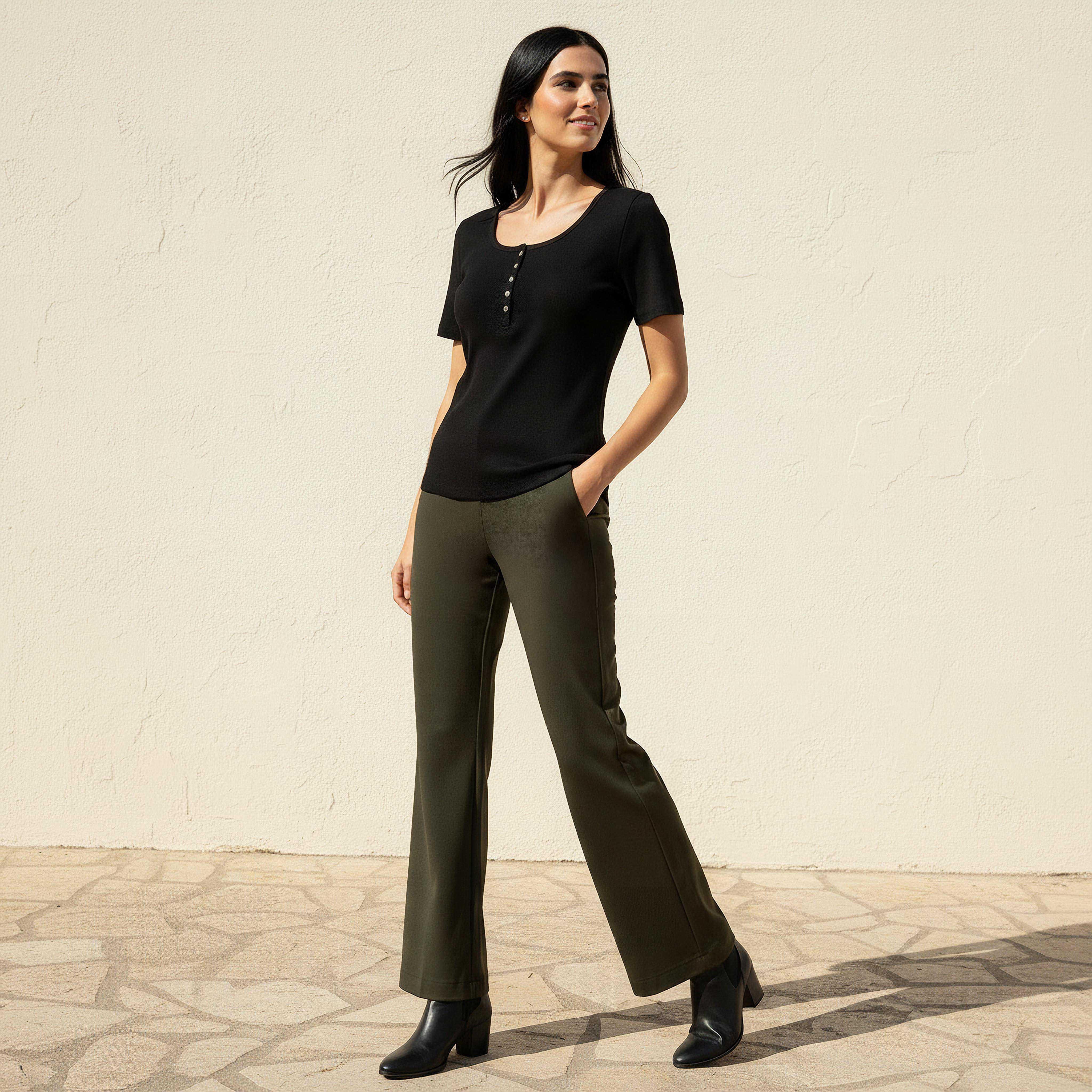 T-shirt with Ribbed Texture-women-clothing-tshirts-image-3
