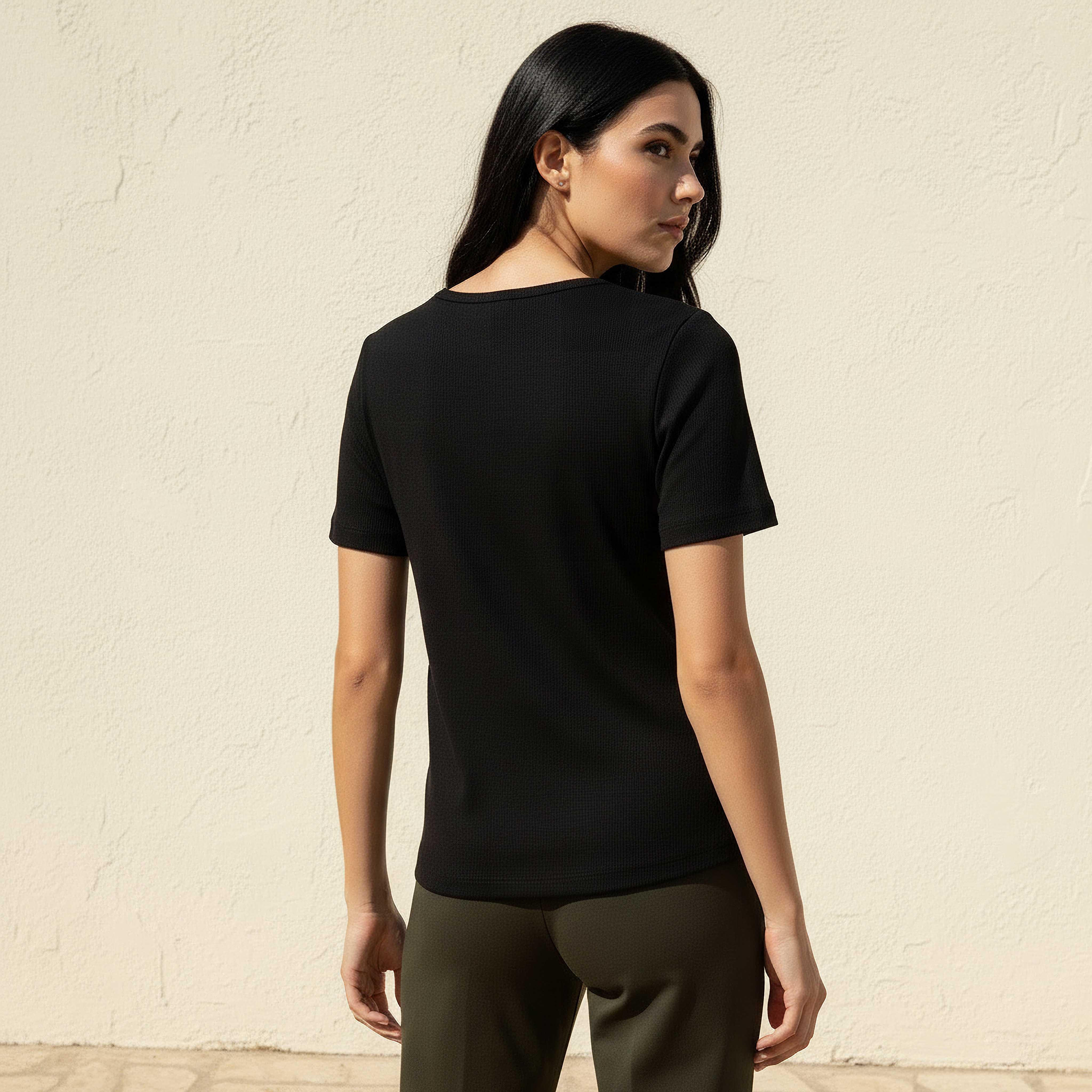 T-shirt with Ribbed Texture-women-clothing-tshirts-image-4