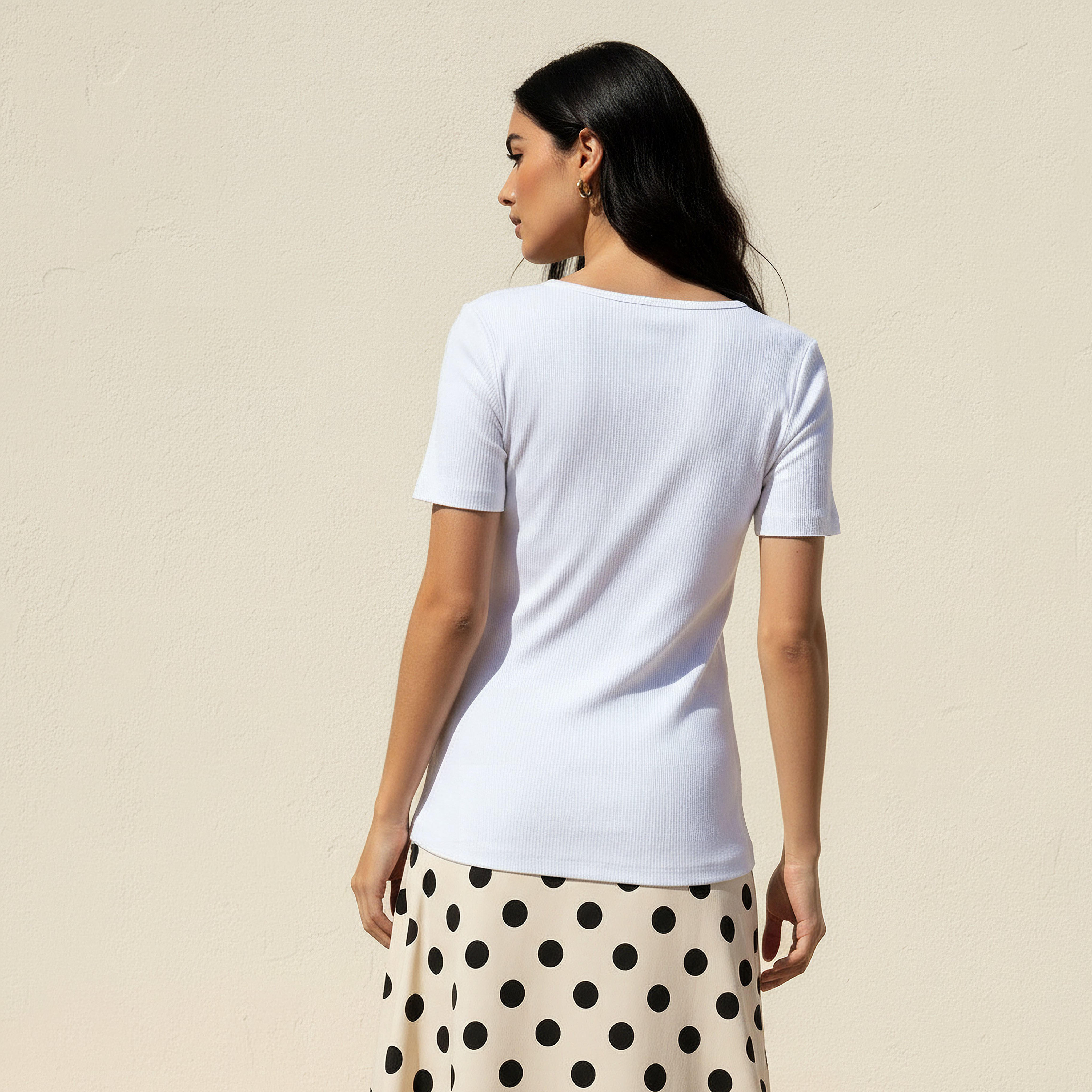 T-shirt with Ribbed Texture-women-clothing-tshirts-image-4