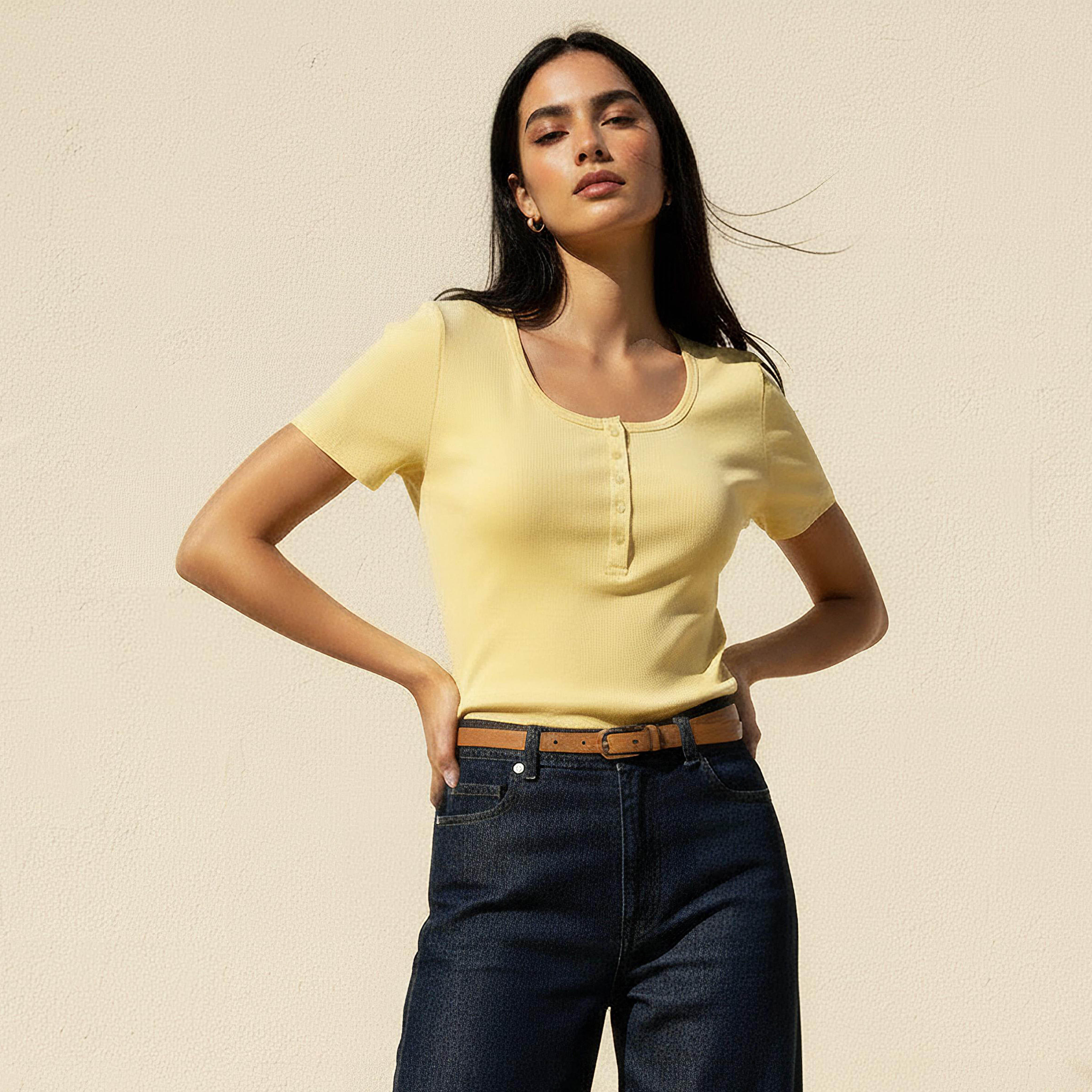 تيشيرت بملمس مضلع بارز-women-clothing-tshirts-image-1