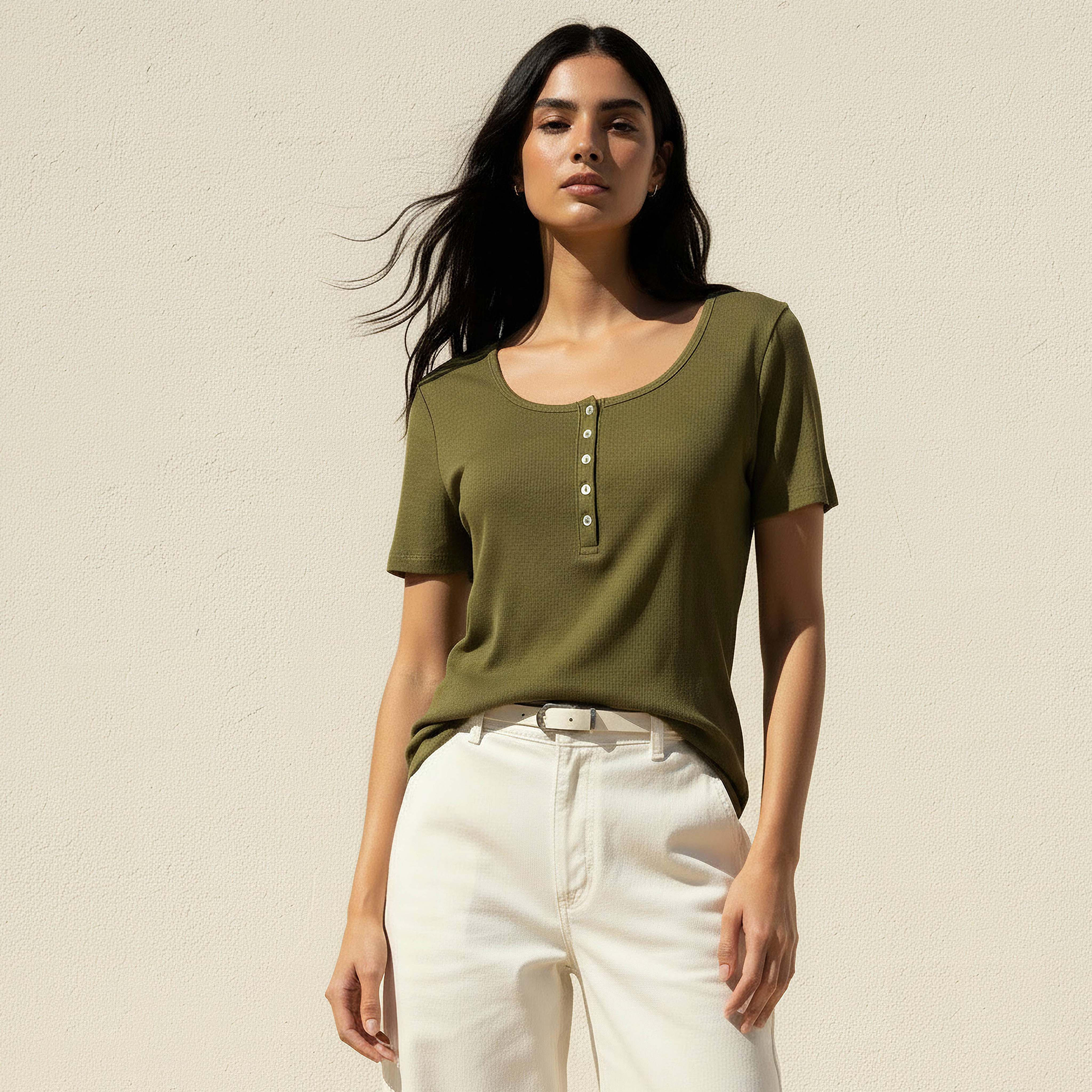 تيشيرت بملمس مضلع بارز-women-clothing-tshirts-image-5
