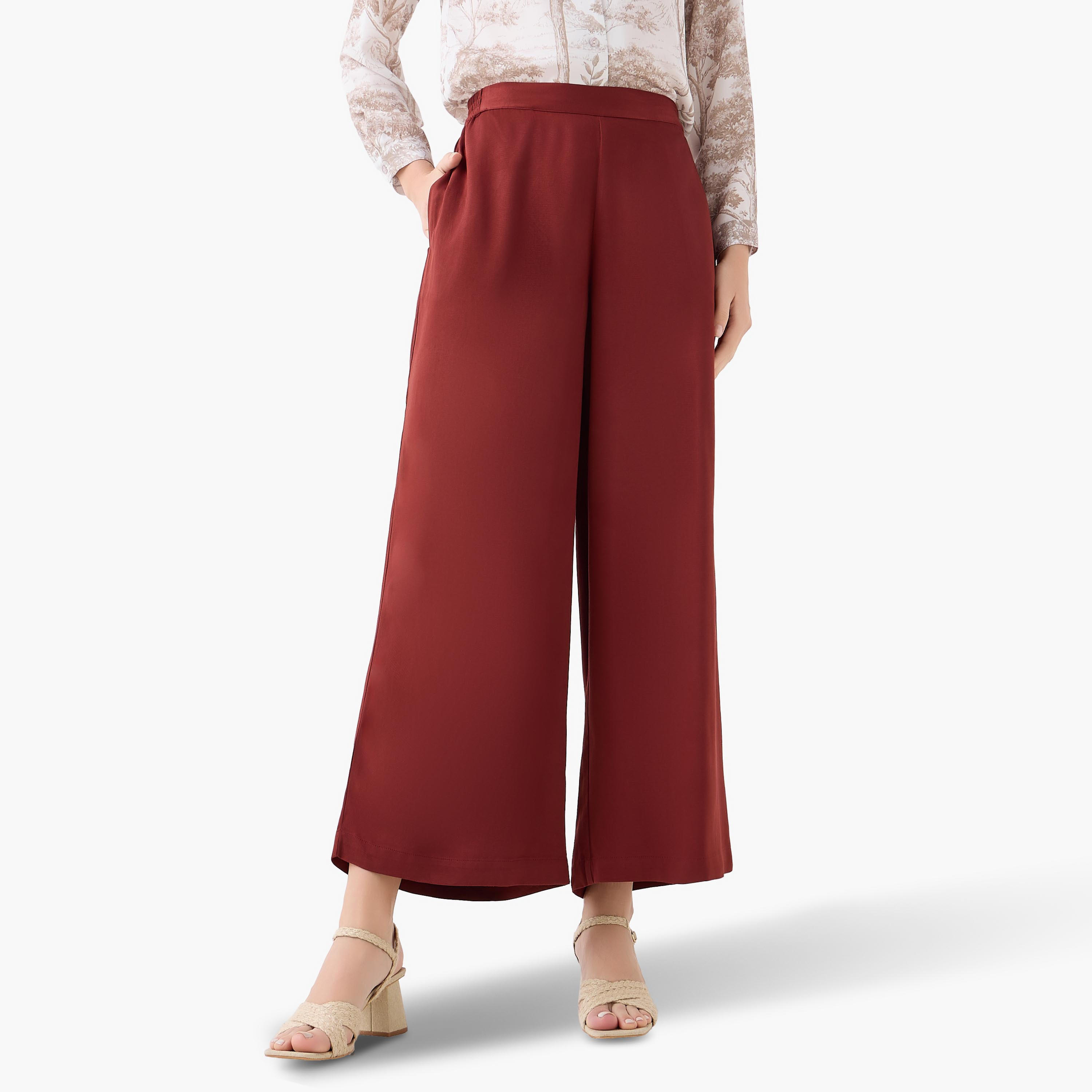 Semi-Elastic Waist Viscose Palazzos-women-clothing-bottoms-trousers-image-1
