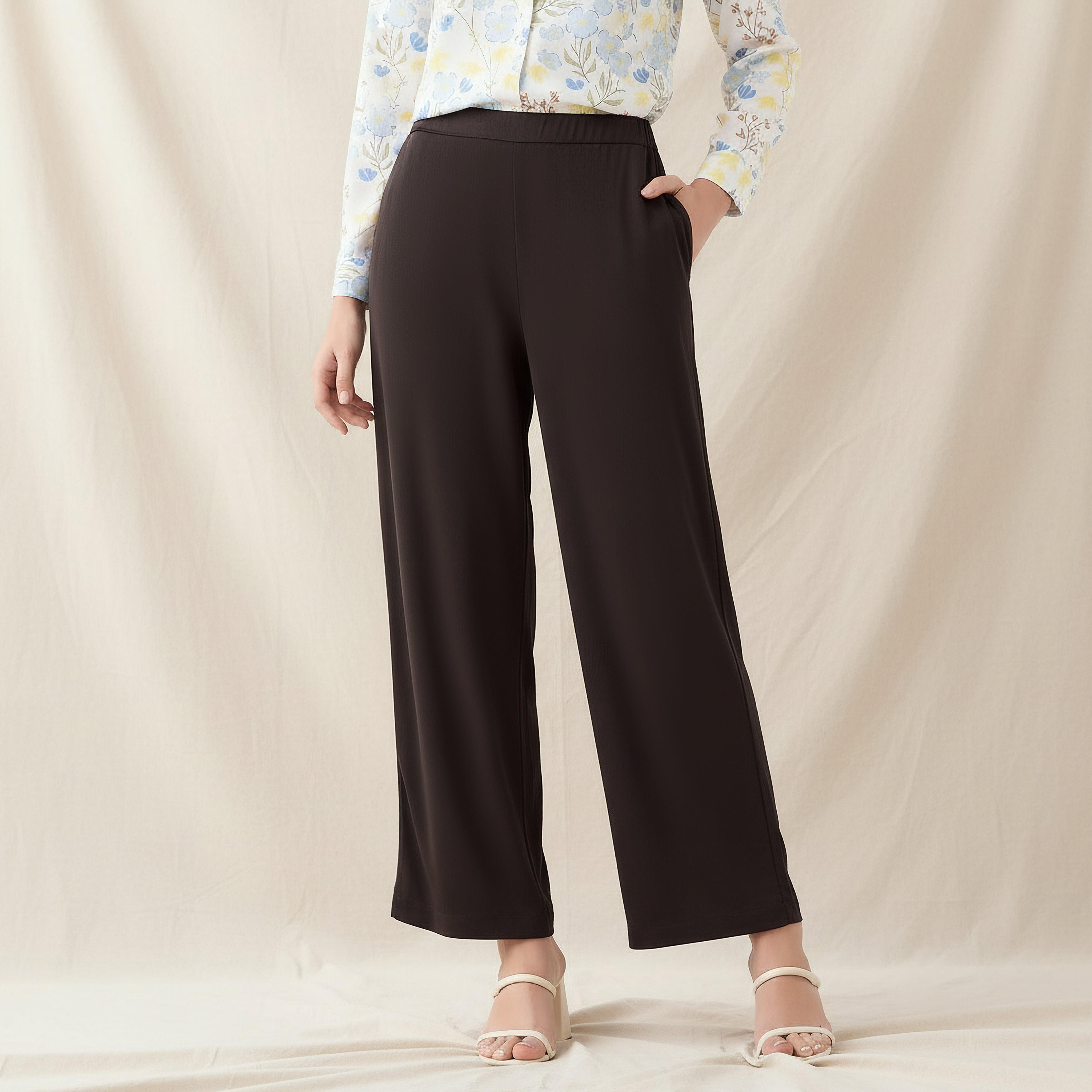 Semi-Elastic Waist Viscose Palazzos-women-clothing-bottoms-trousers-image-1