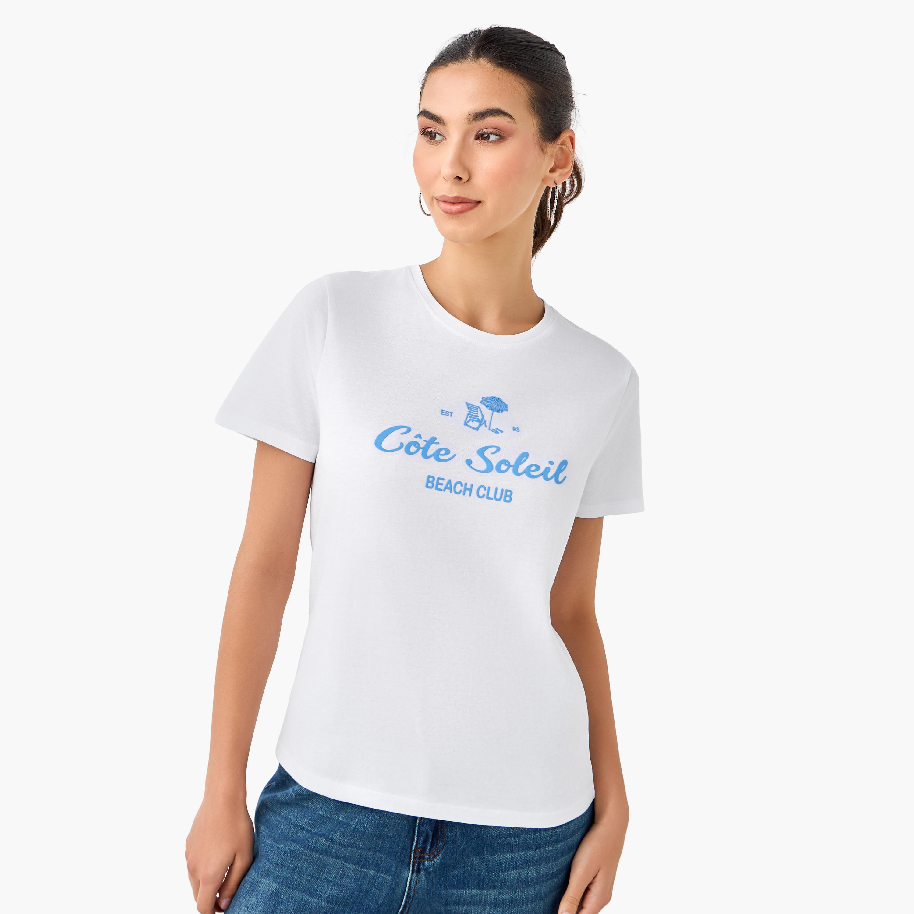 تيشيرت قطن بقصّة عادية وطبعات-women-clothing-tshirts-image-1