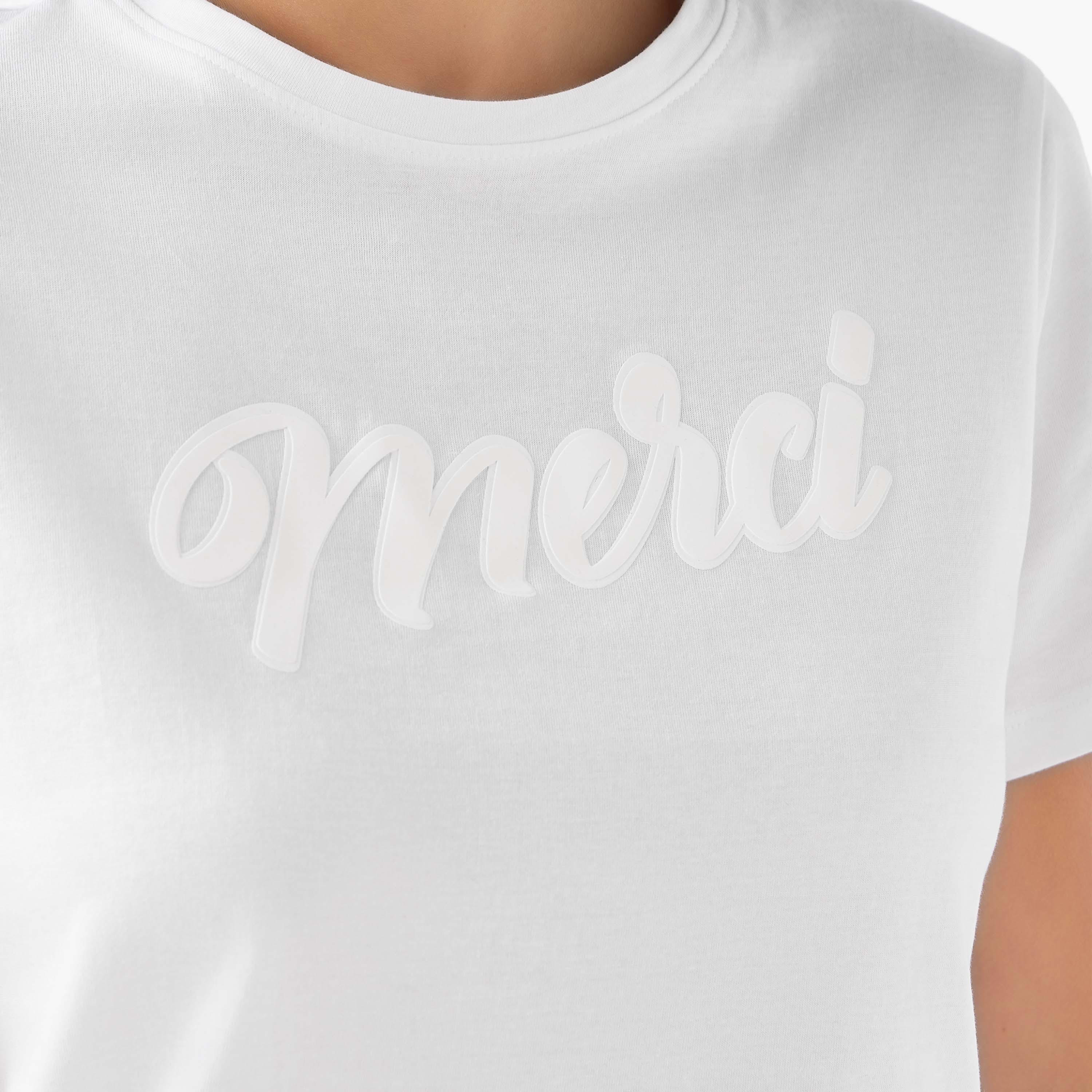 Regular Fit Cotton T-shirt with Varsity Print-women-clothing-tshirts-image-4