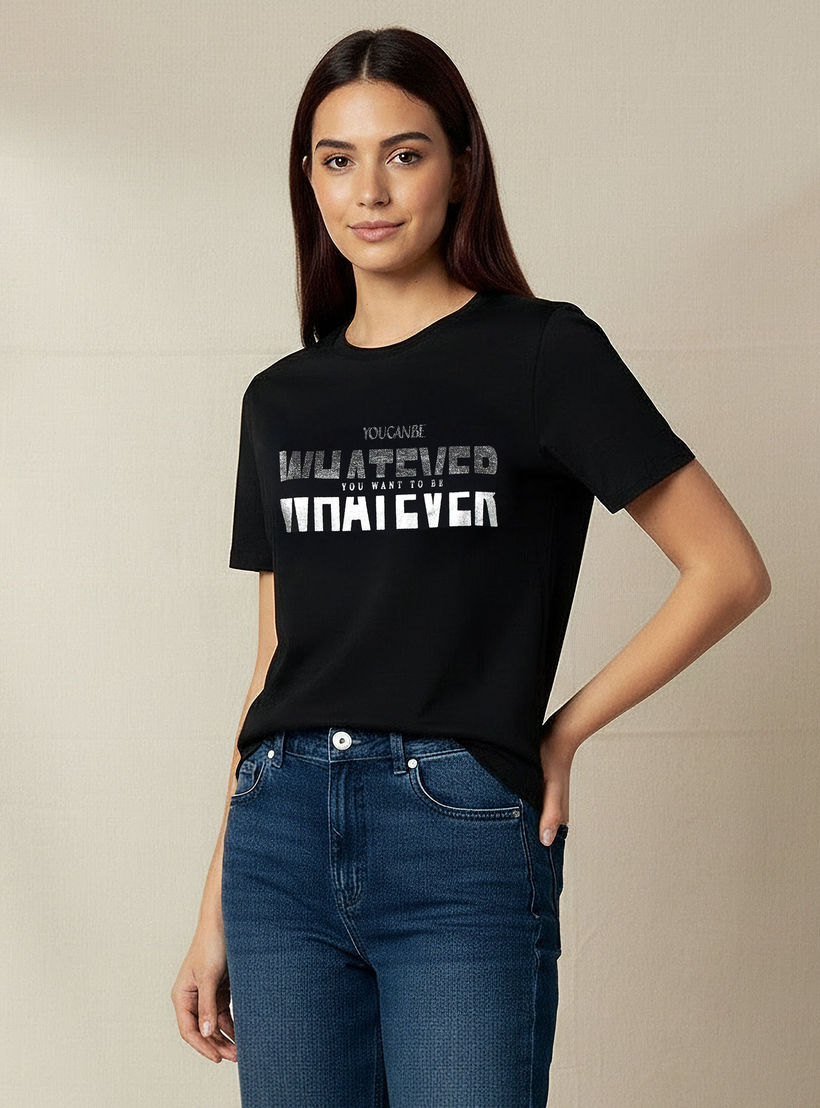 تيشيرت قطن بقصة عادية وطبعات-women-clothing-tshirts-image-1