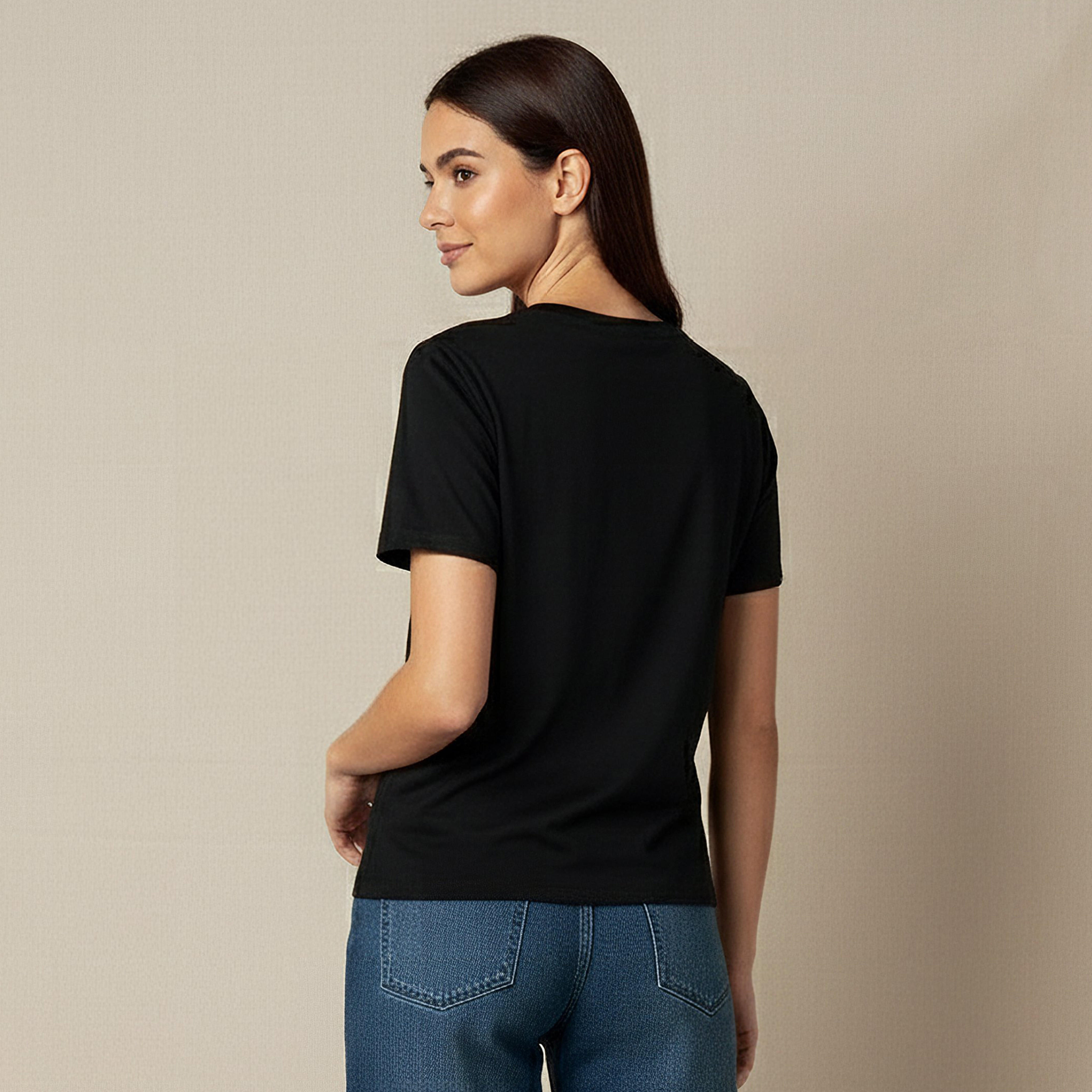 تيشيرت قطن بقصة عادية وطبعات-women-clothing-tshirts-image-3
