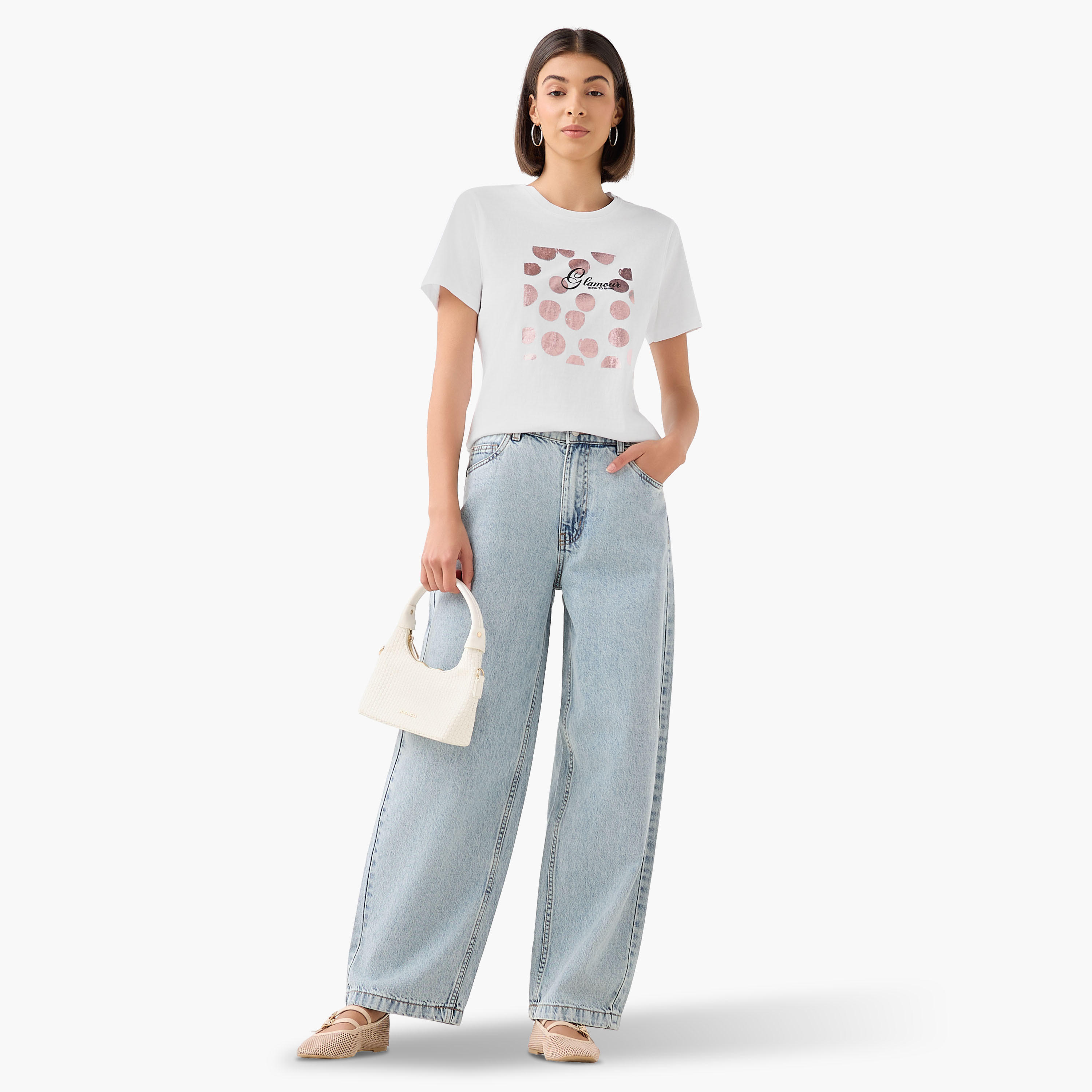 Regular Fit T-shirt with Graphic Print-women-clothing-tshirts-image-2