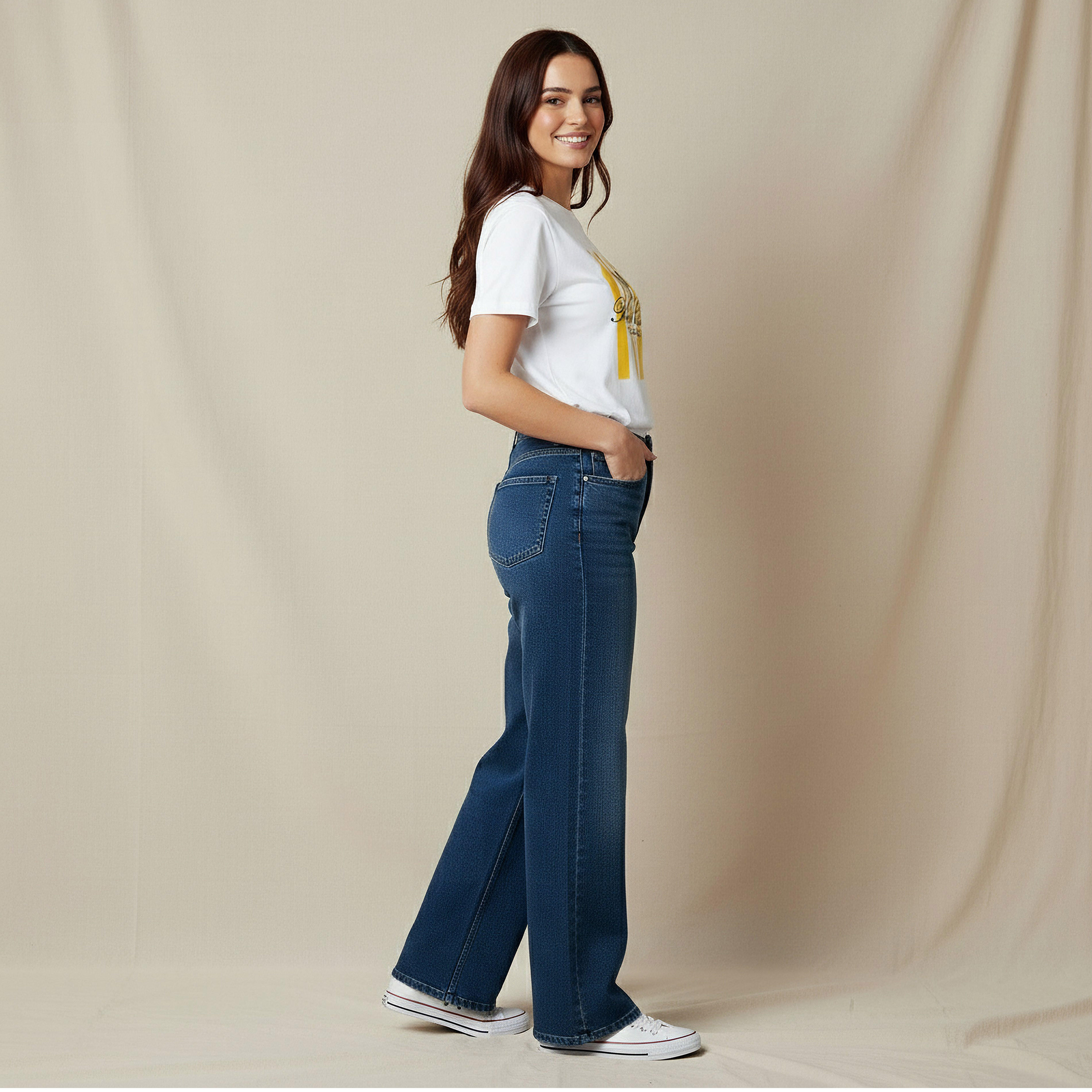 Regular Fit Cotton T-shirt with Print-women-clothing-tshirts-image-2