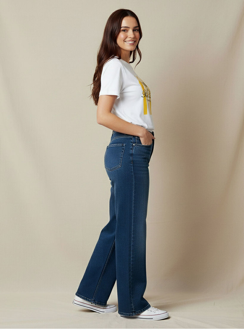 Regular Fit Cotton T-shirt with Print-women-clothing-tshirts-image-2