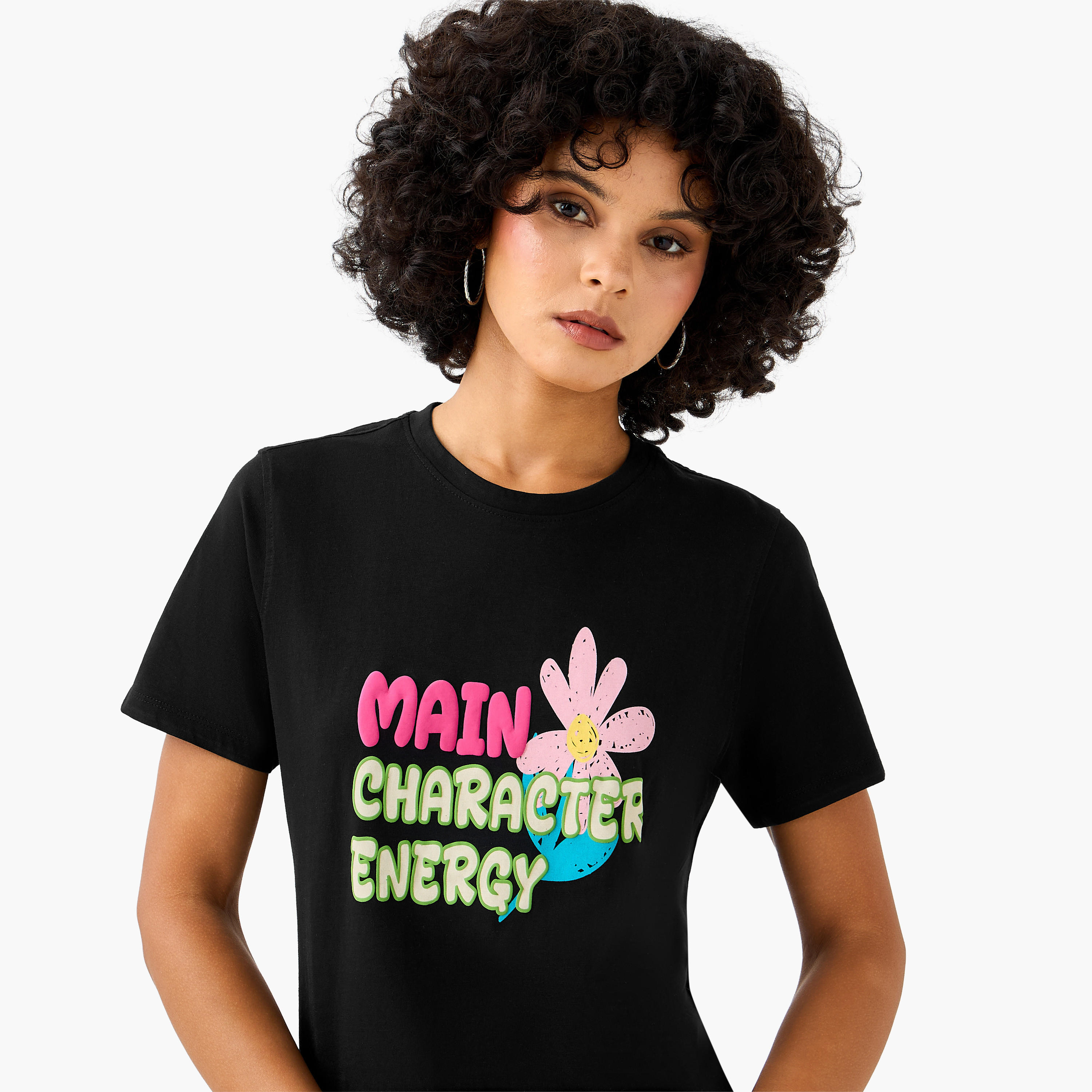 Regular Fit Cotton T-shirt with Print-women-clothing-tshirts-image-5