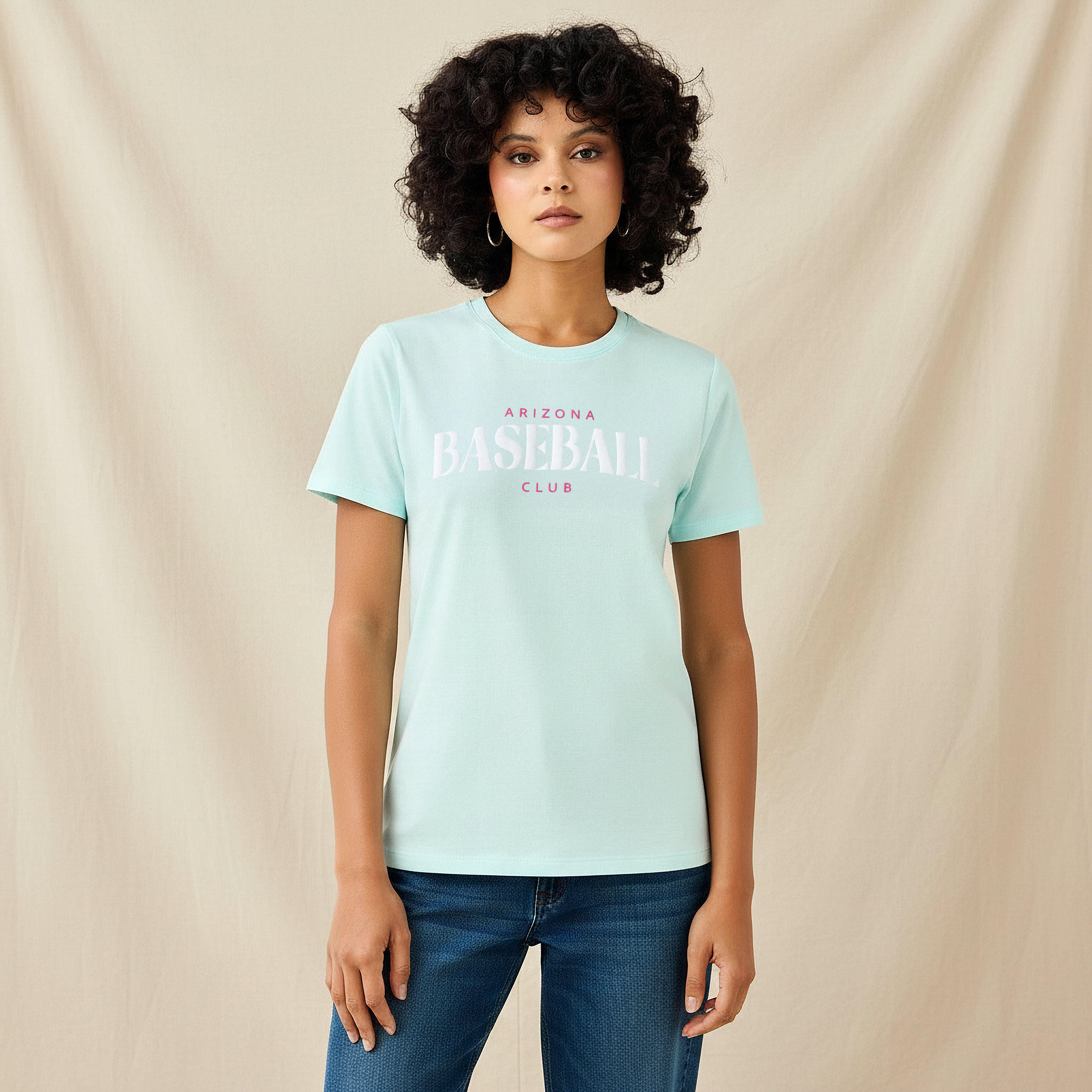 تيشيرت قطن بقصة عادية وطبعات-women-clothing-tshirts-image-1