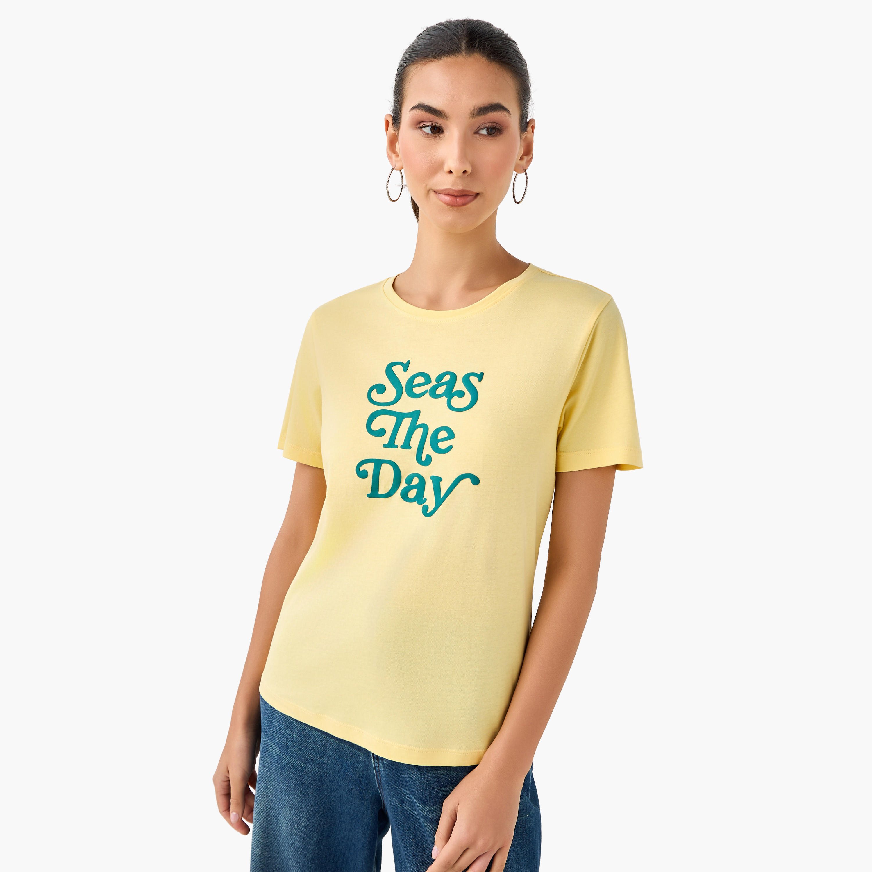 Slim Fit Cotton T-shirt with Slogan Print-PROMO_SP_KW_2FOR3_020226-image-7